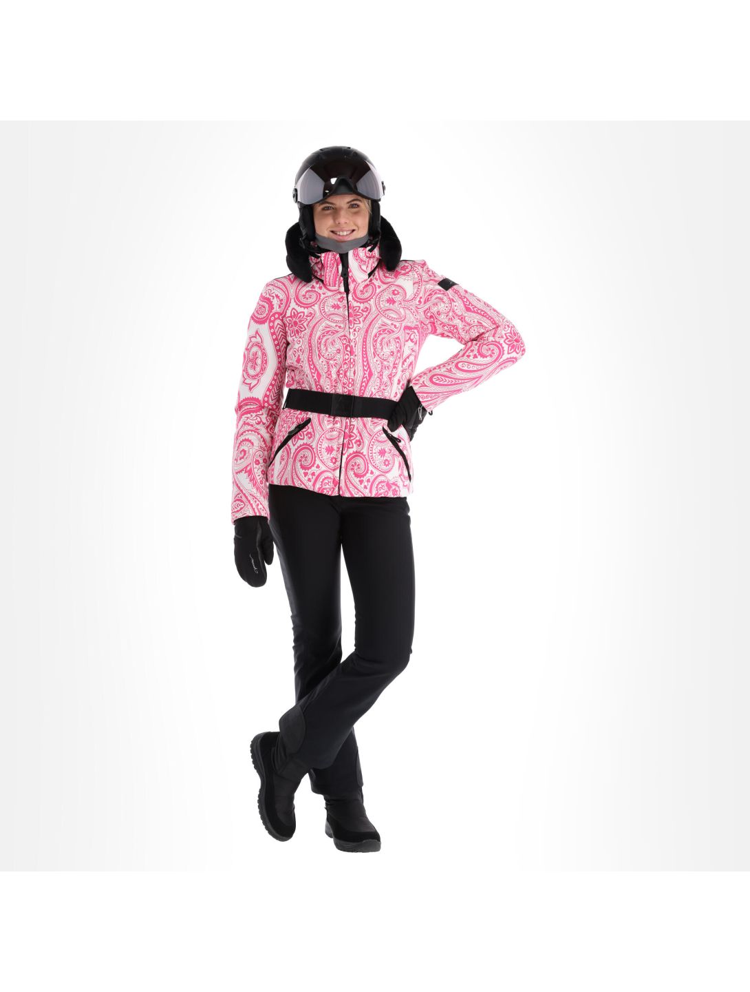 High Society, Elea ski-jas dames paisley print roze 