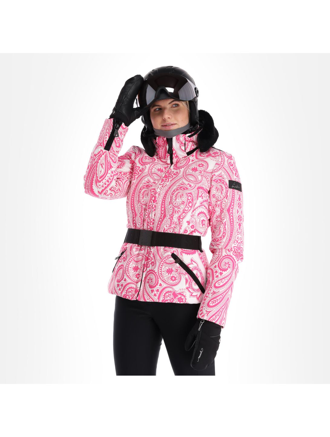 High Society, Elea ski-jas dames paisley print roze 