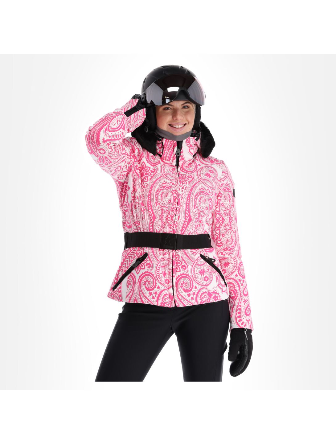 High Society, Elea ski-jas dames paisley print roze 