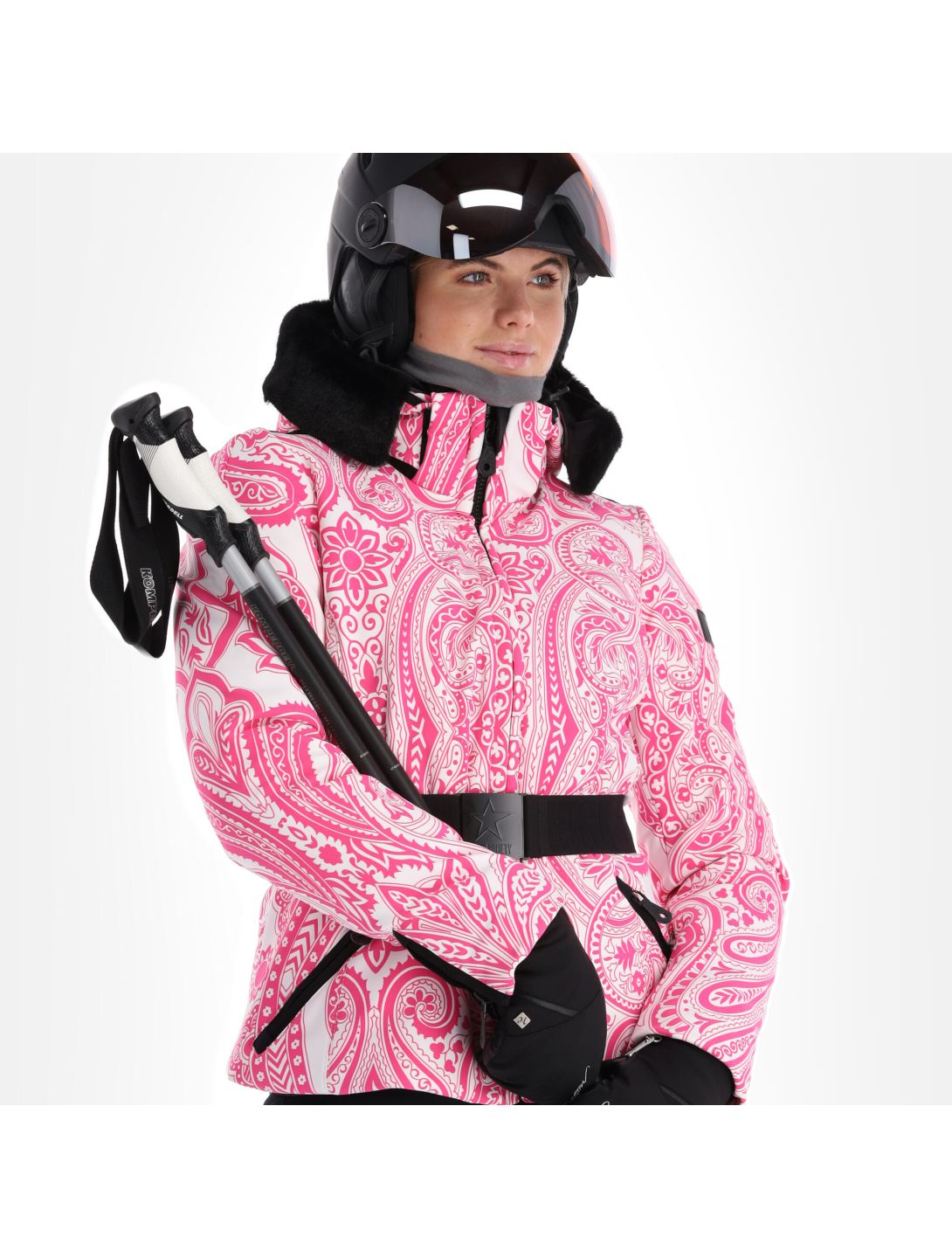 High Society, Elea ski-jas dames paisley print roze 