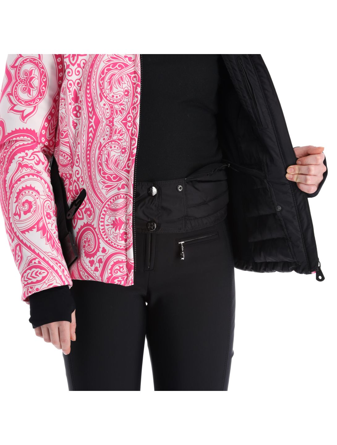 High Society, Elea ski-jas dames paisley print roze 