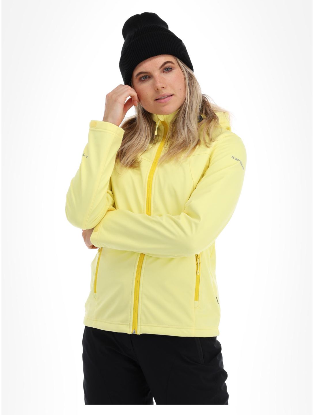 Icepeak, Boise softshell ski-jas dames pastel geel 