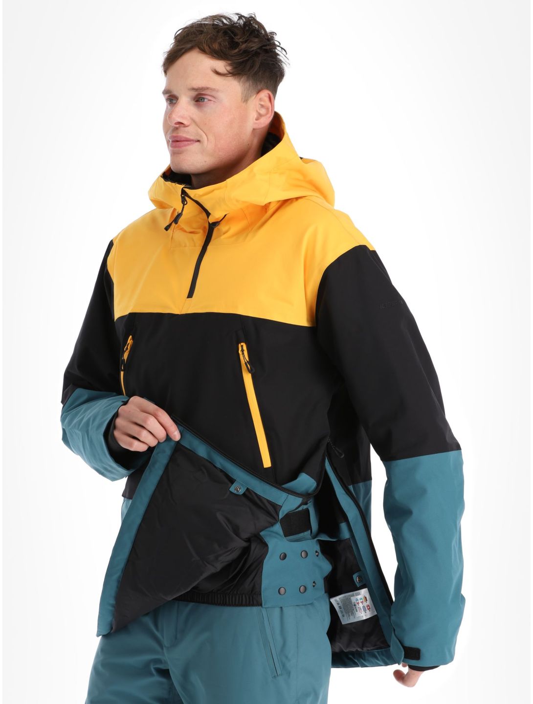 Icepeak, Charlton ski-jas heren Emerald geel, groen, zwart 