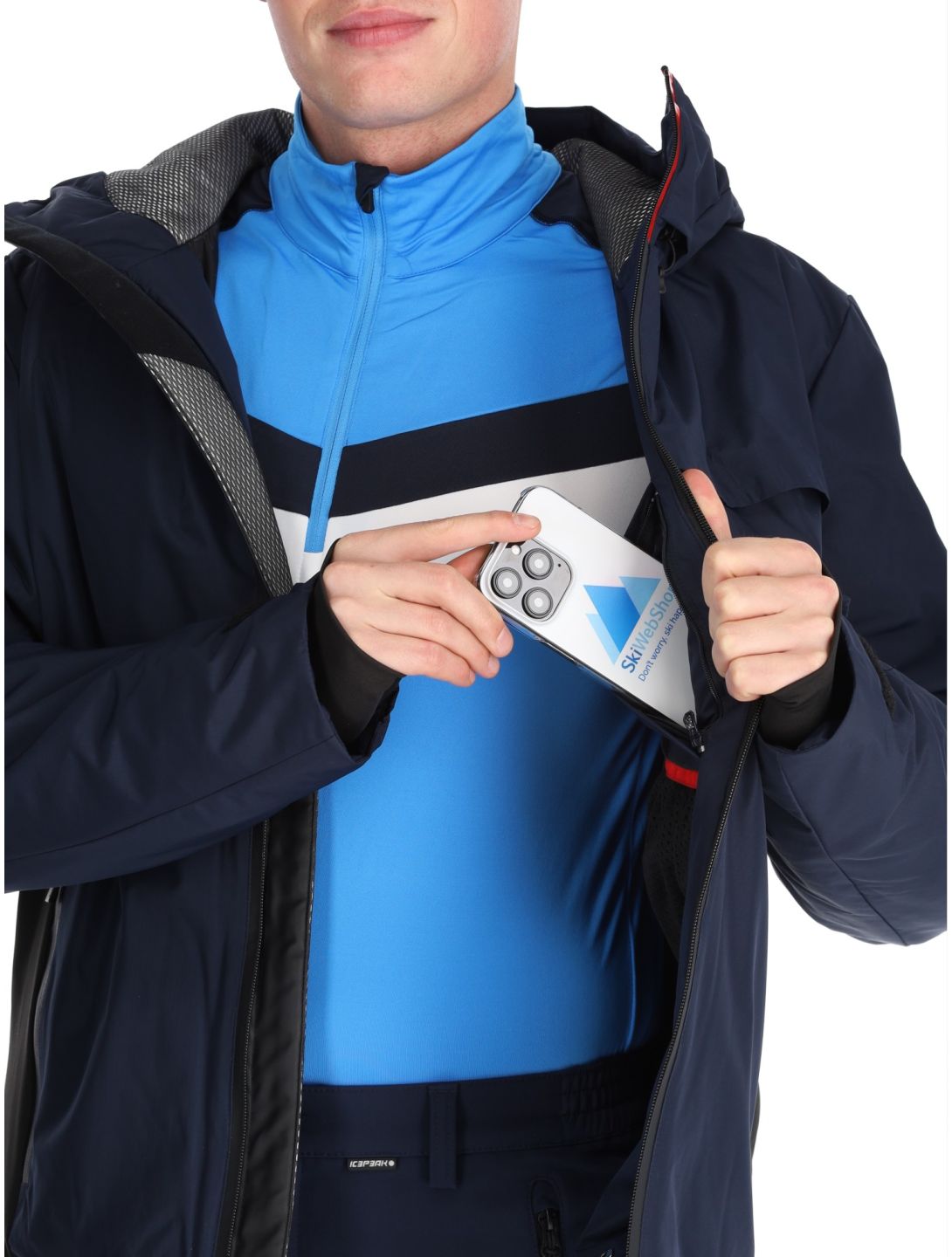 Icepeak, Easton AA Jas gevoerd heren Dark Blue Blauw 