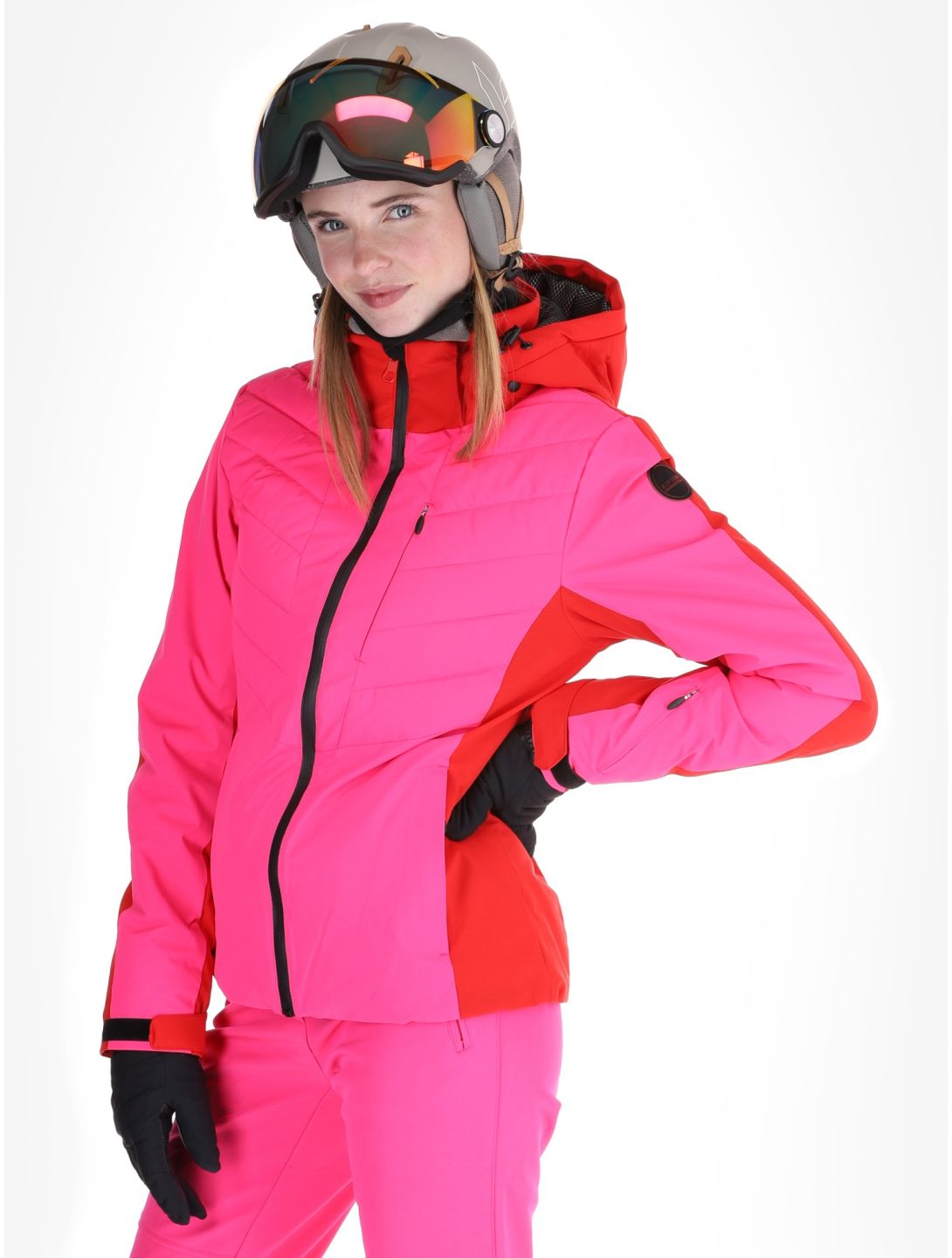 Icepeak, Eleele AA Jas gevoerd dames Raspberry Rood 