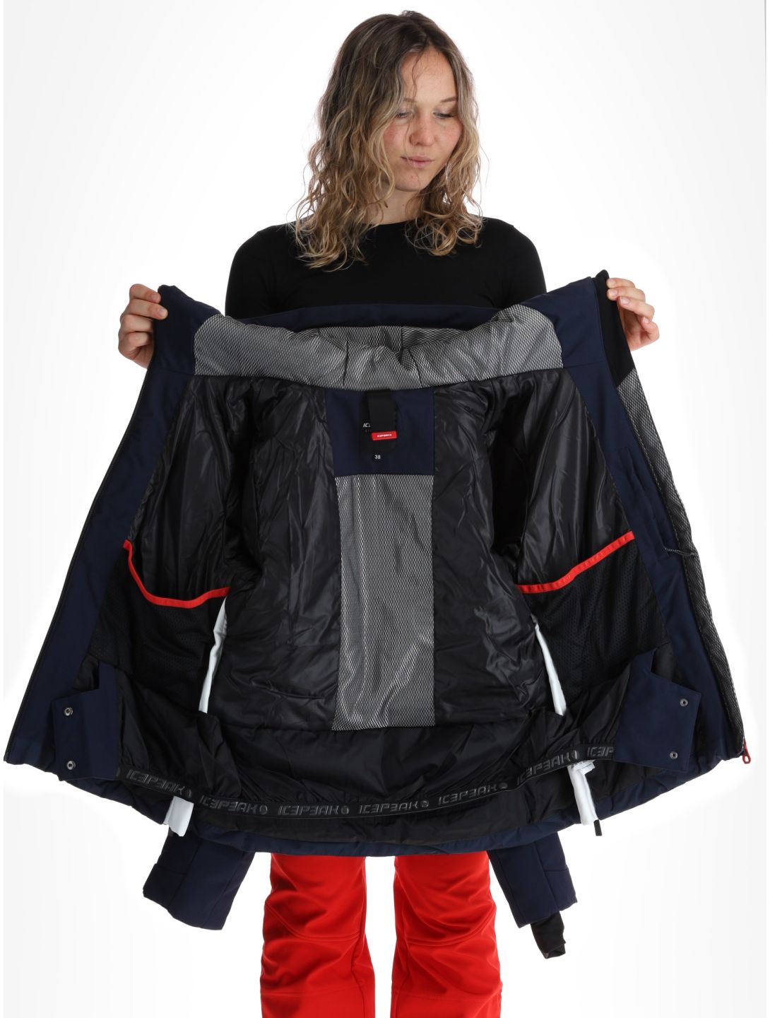 Icepeak, Elsah AA Jas gevoerd dames Dark Blue Blauw 