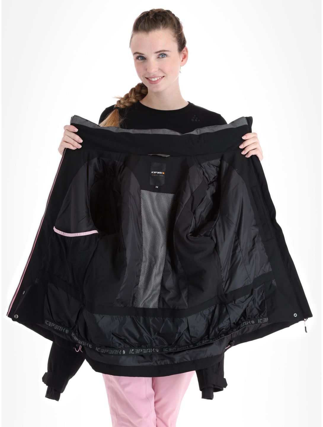 Icepeak, Faenza AA Jas gevoerd dames Black Grijs, Zwart 