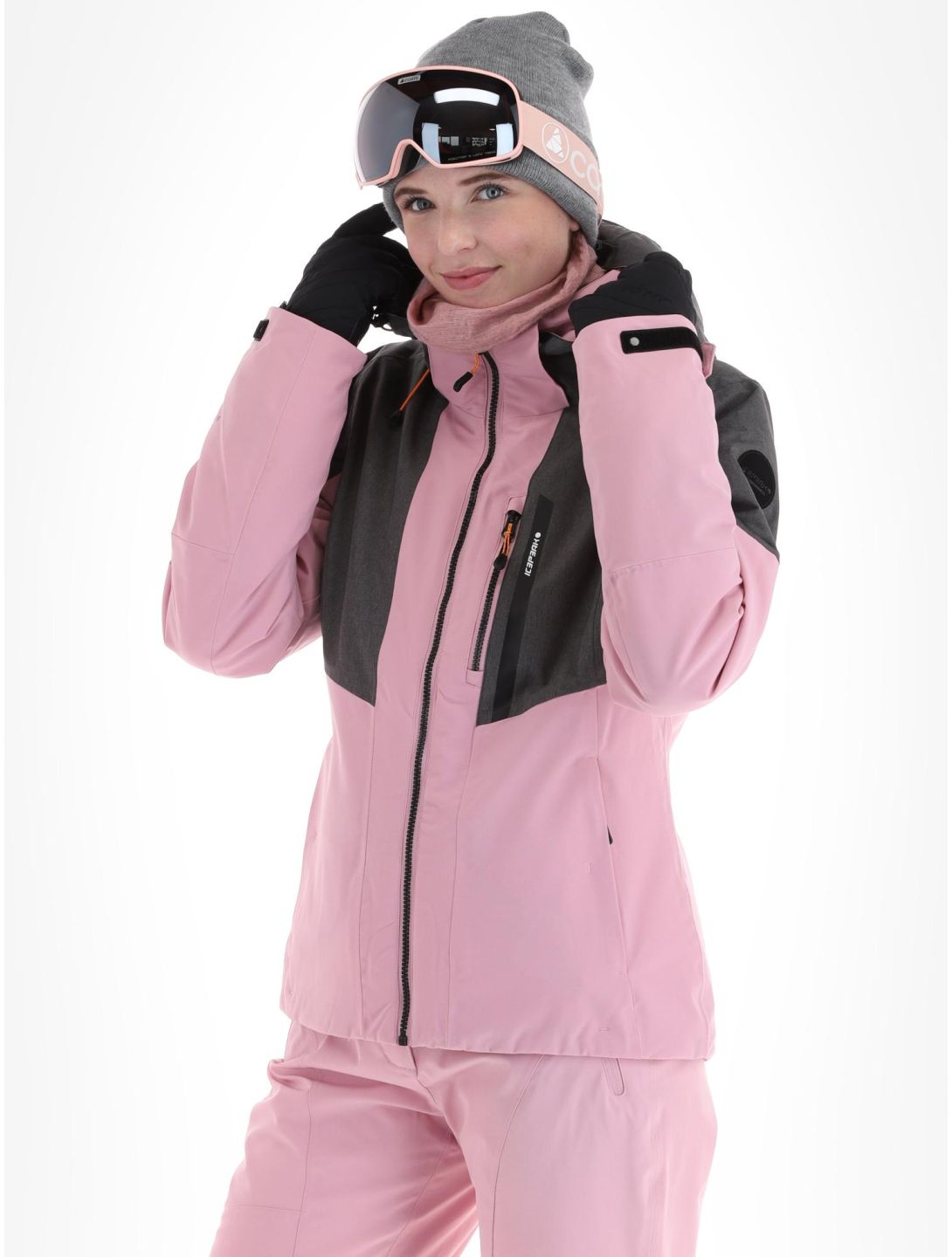 Icepeak, Faenza AA Jas gevoerd dames Lavender Grijs, Roze 