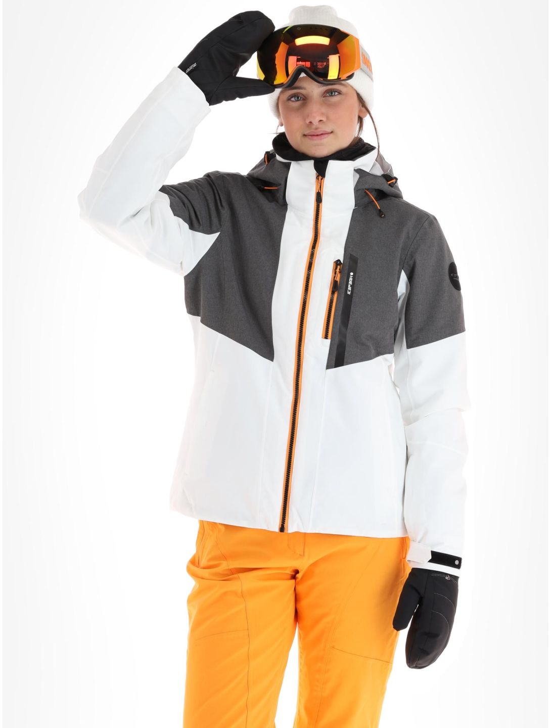 Icepeak, Faenza AA Jas gevoerd dames Optic White Grijs, Wit 