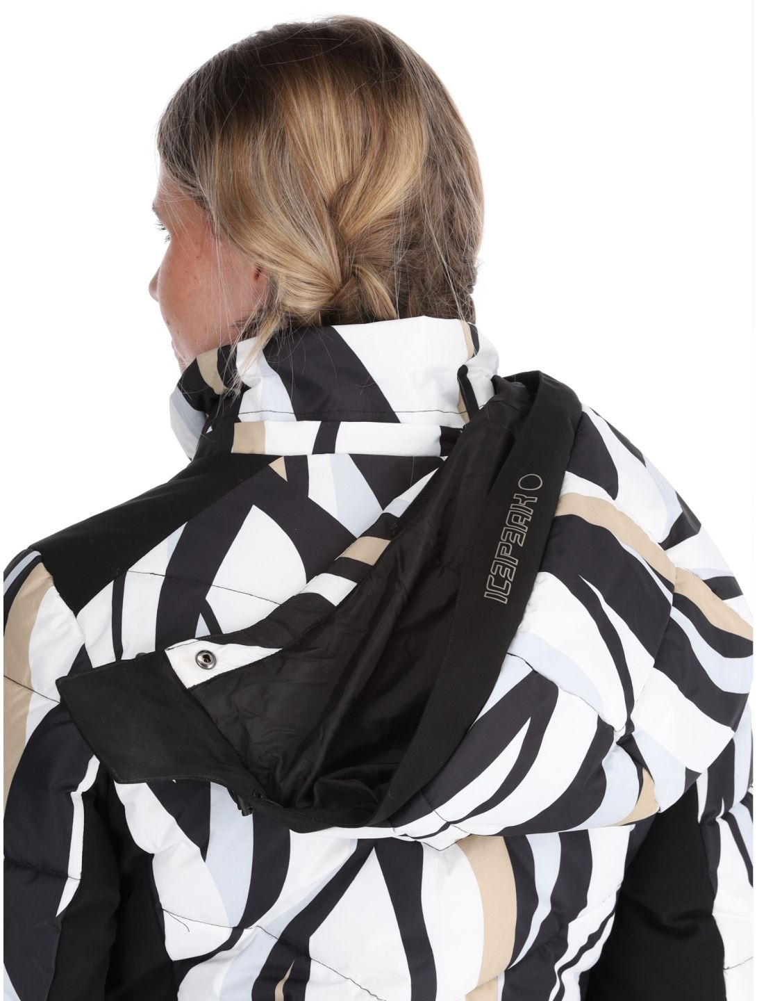 Icepeak, Flippin AA Jas gevoerd dames Black White Wit, Zwart 