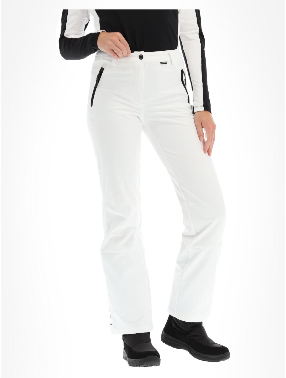 Icepeak, Frechen softshell ski pants short model women optical white