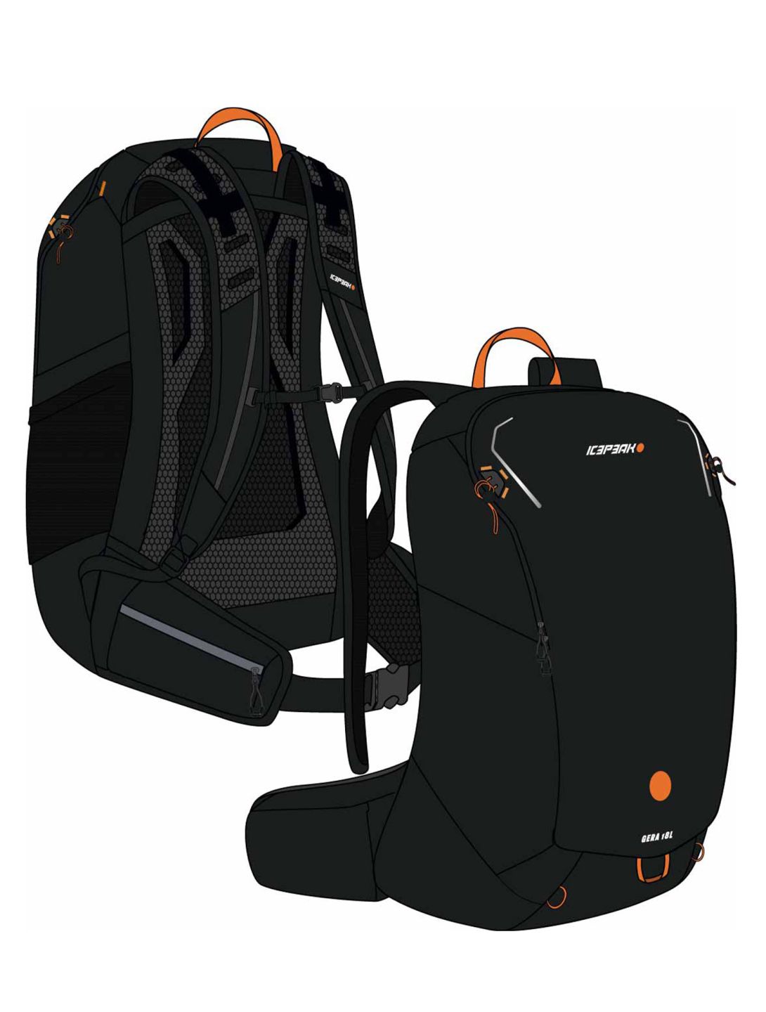 Icepeak, Gera rugzak unisex Black zwart 