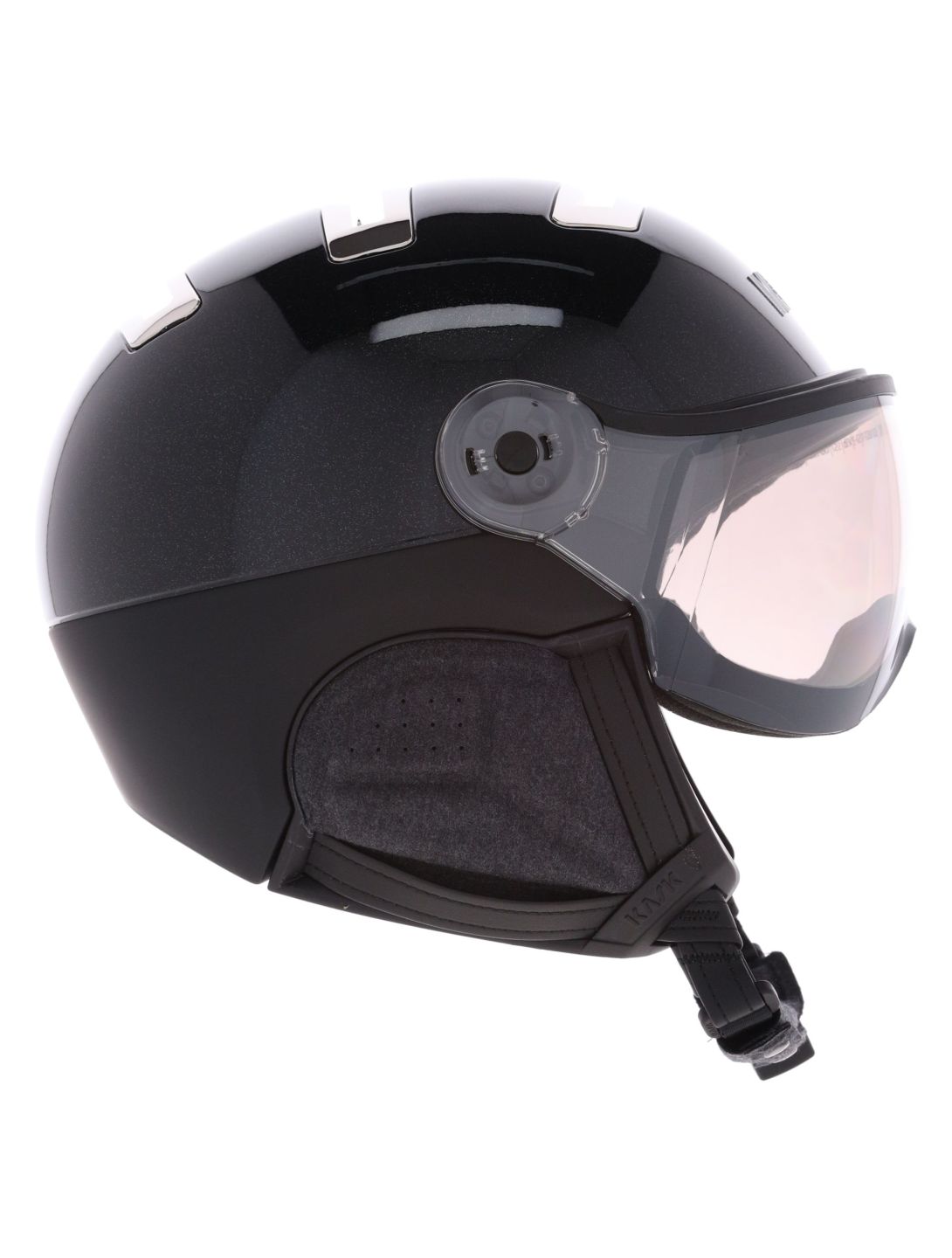 Kask, Piuma-R Chrome Visor OA Vizierhelmen unisex Black/Silver Zilver, Zwart 