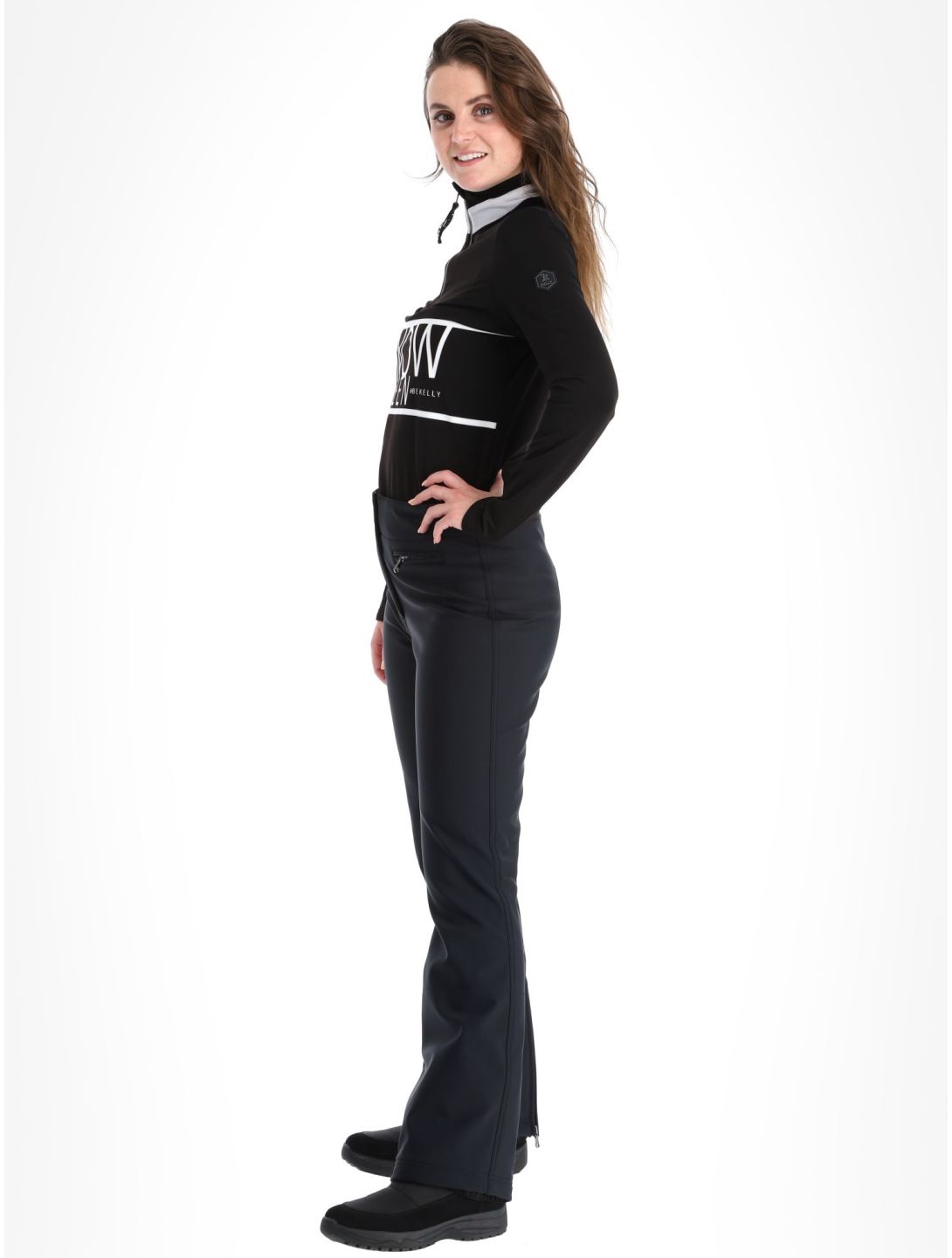 Kelly, Liz softshell skibroek dames Black zwart 