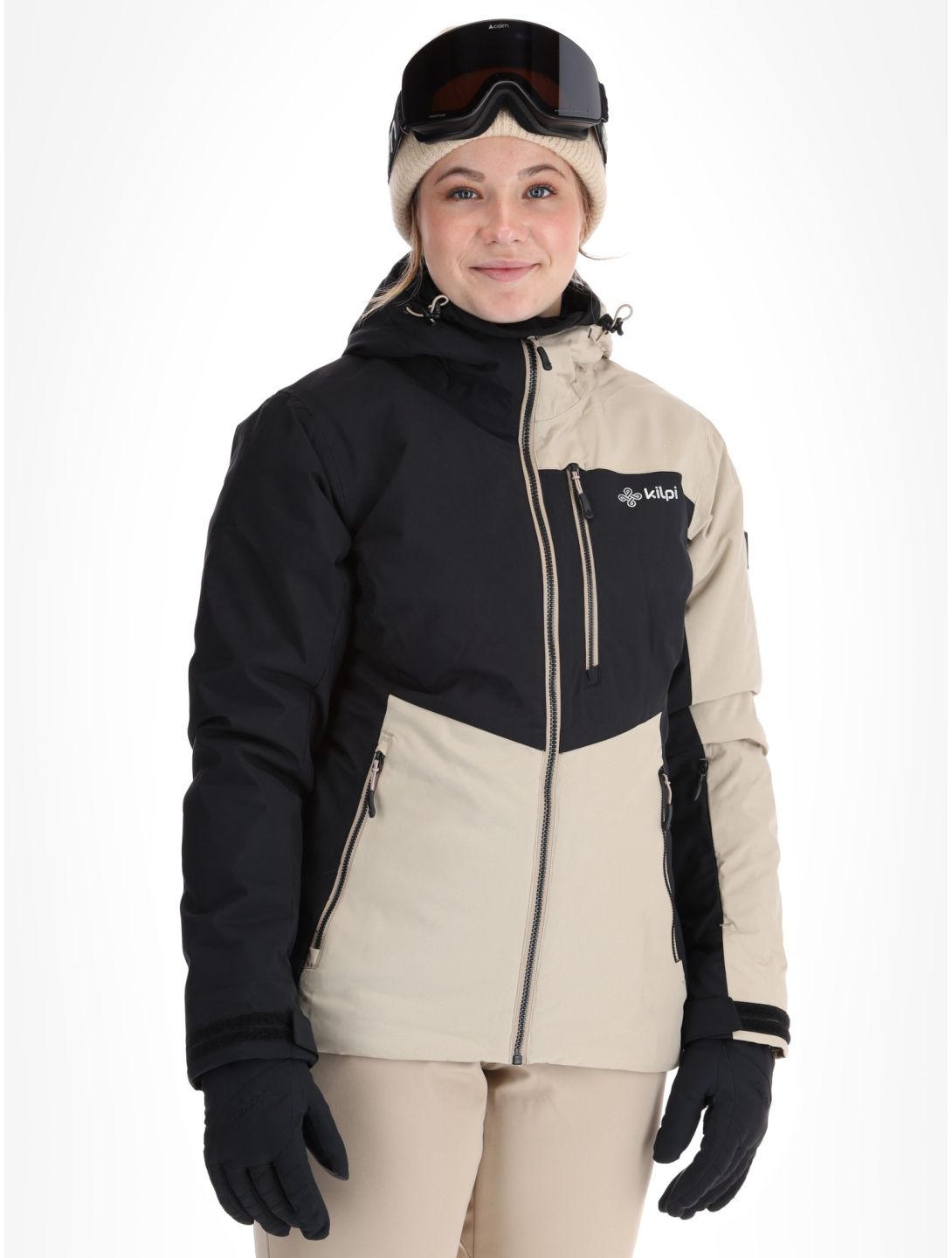 Kilpi, Flip AA Jas gevoerd dames Beige Beige, Zwart 