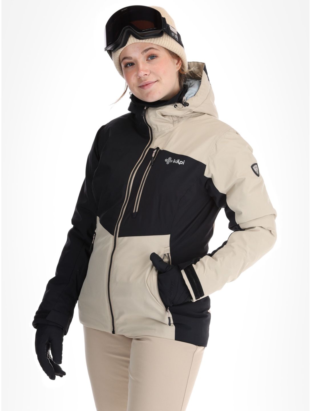 Kilpi, Flip AA Jas gevoerd dames Beige Beige, Zwart 