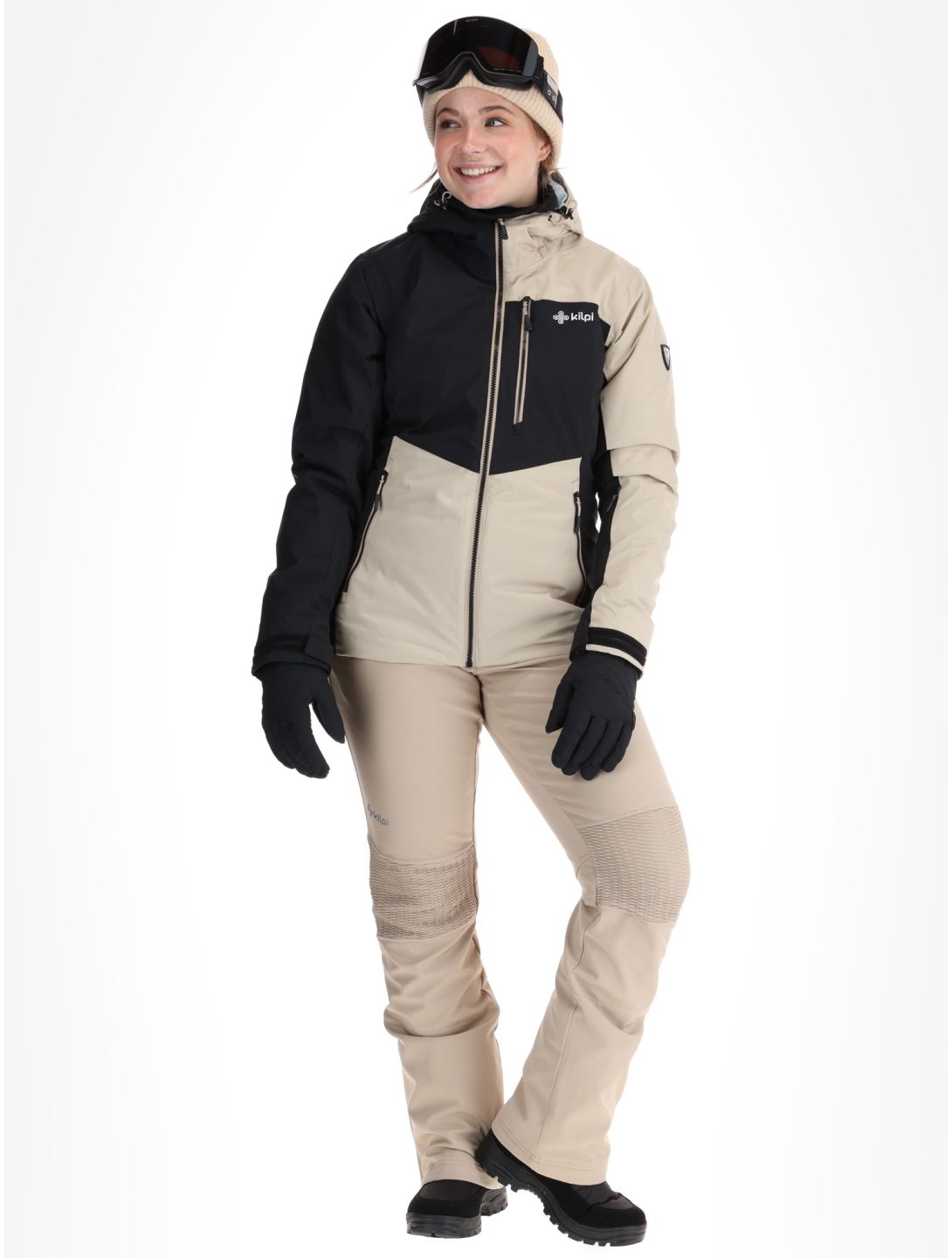 Kilpi, Flip ski-jas dames Beige beige, zwart 