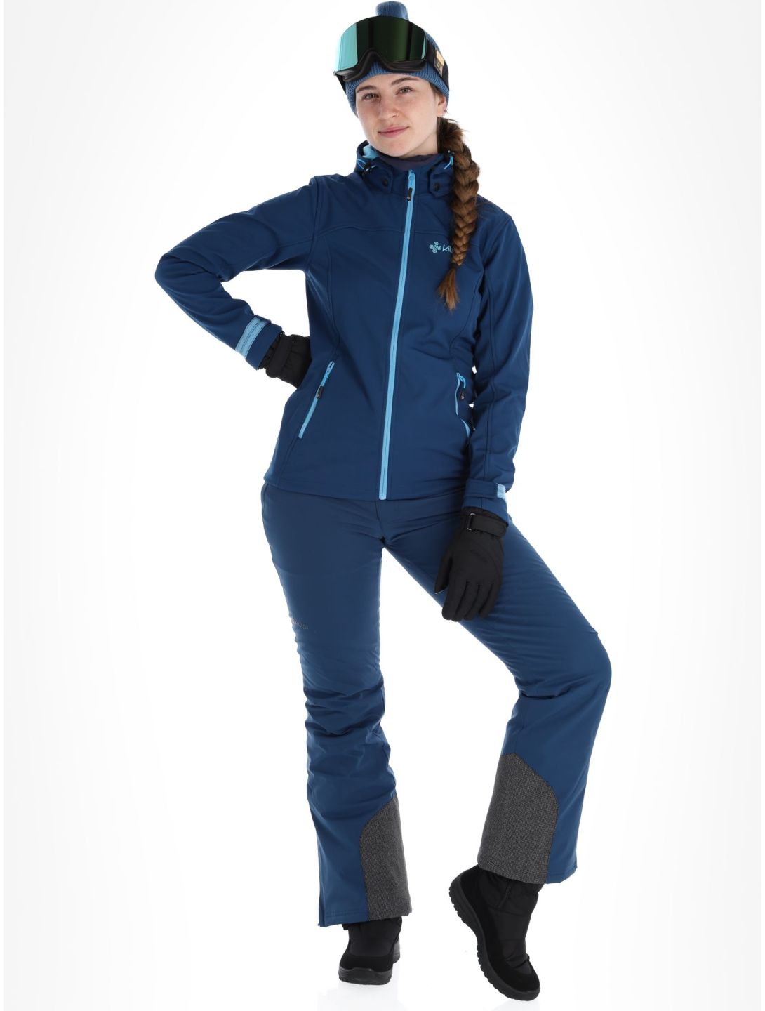 Kilpi, Ravia-w softshell ski-jas grote maten dames Dark Blue blauw 