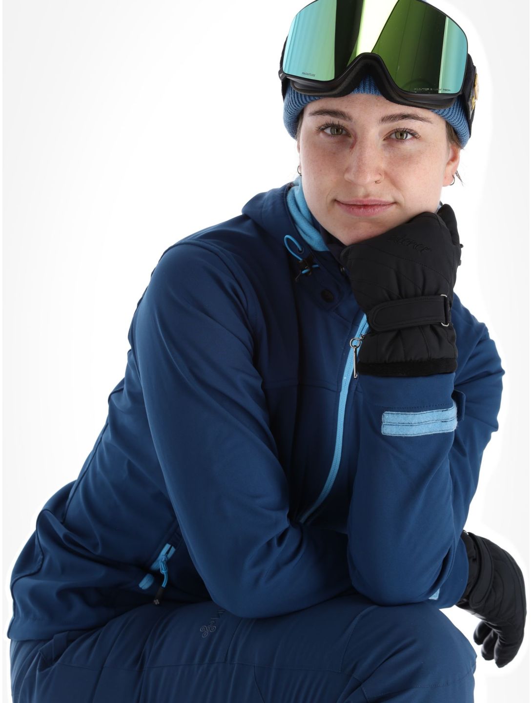 Kilpi, Ravia-w softshell ski-jas grote maten dames Dark Blue blauw 