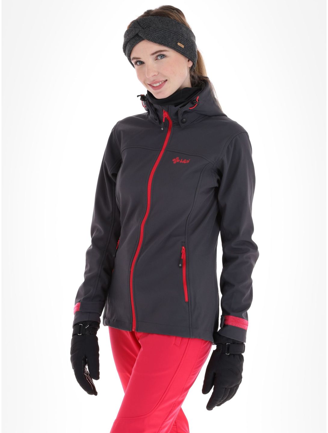 Kilpi, Ravia-w softshell ski-jas grote maten dames Dark Grey grijs 