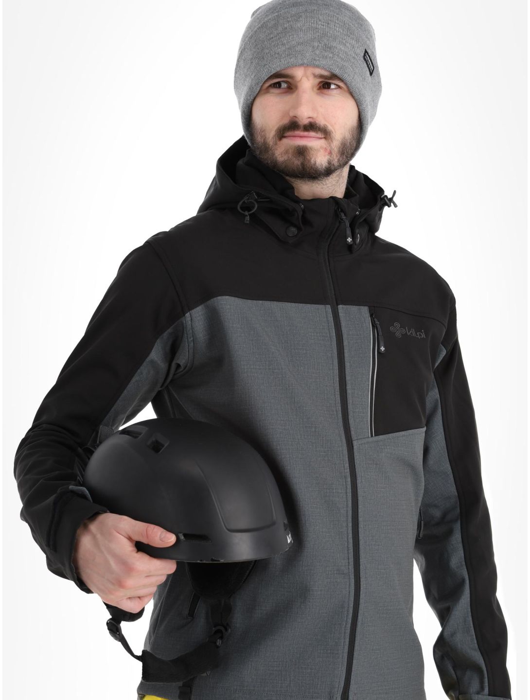 Kilpi, Ravio-M softshell ski-jas heren Dark Grey grijs 