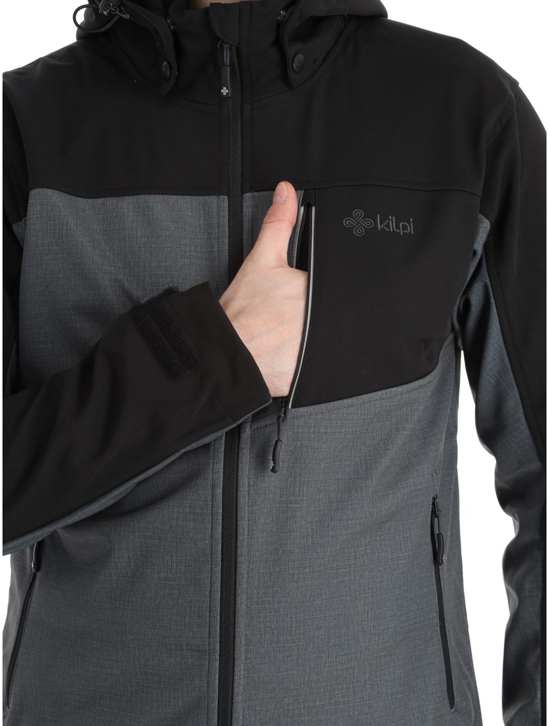 Kilpi, Ravio-M softshell ski-jas heren Dark Grey grijs 