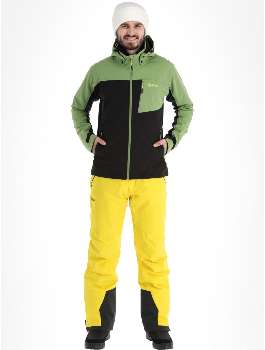 Kilpi, Ravio-m softshell ski-jas grote maten heren Green groen, zwart 