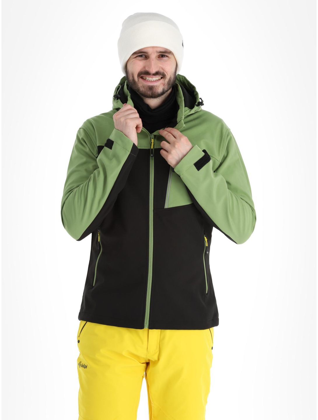 Kilpi, Ravio-m softshell ski-jas grote maten heren Green groen, zwart 