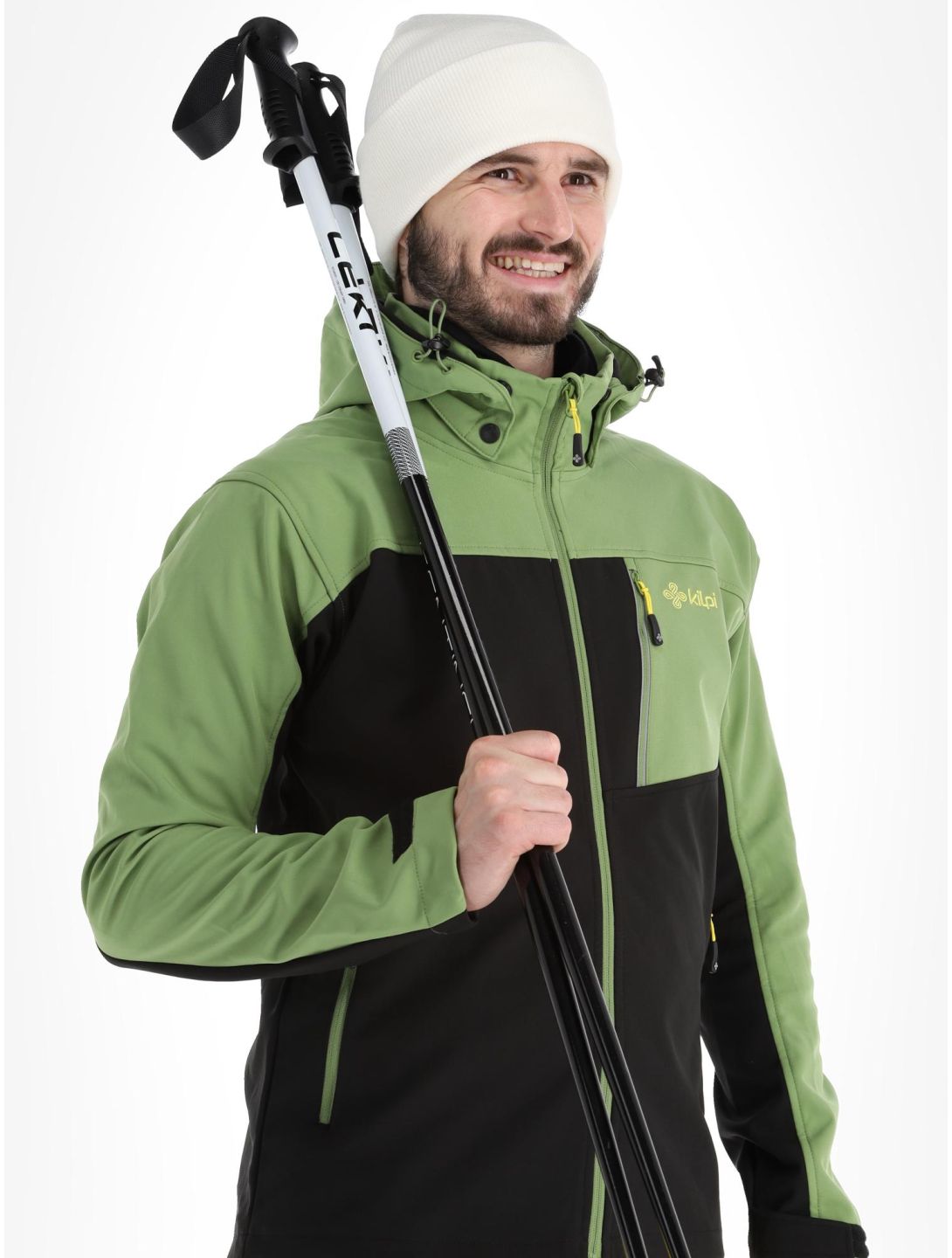 Kilpi, Ravio-m softshell ski-jas grote maten heren Green groen, zwart 