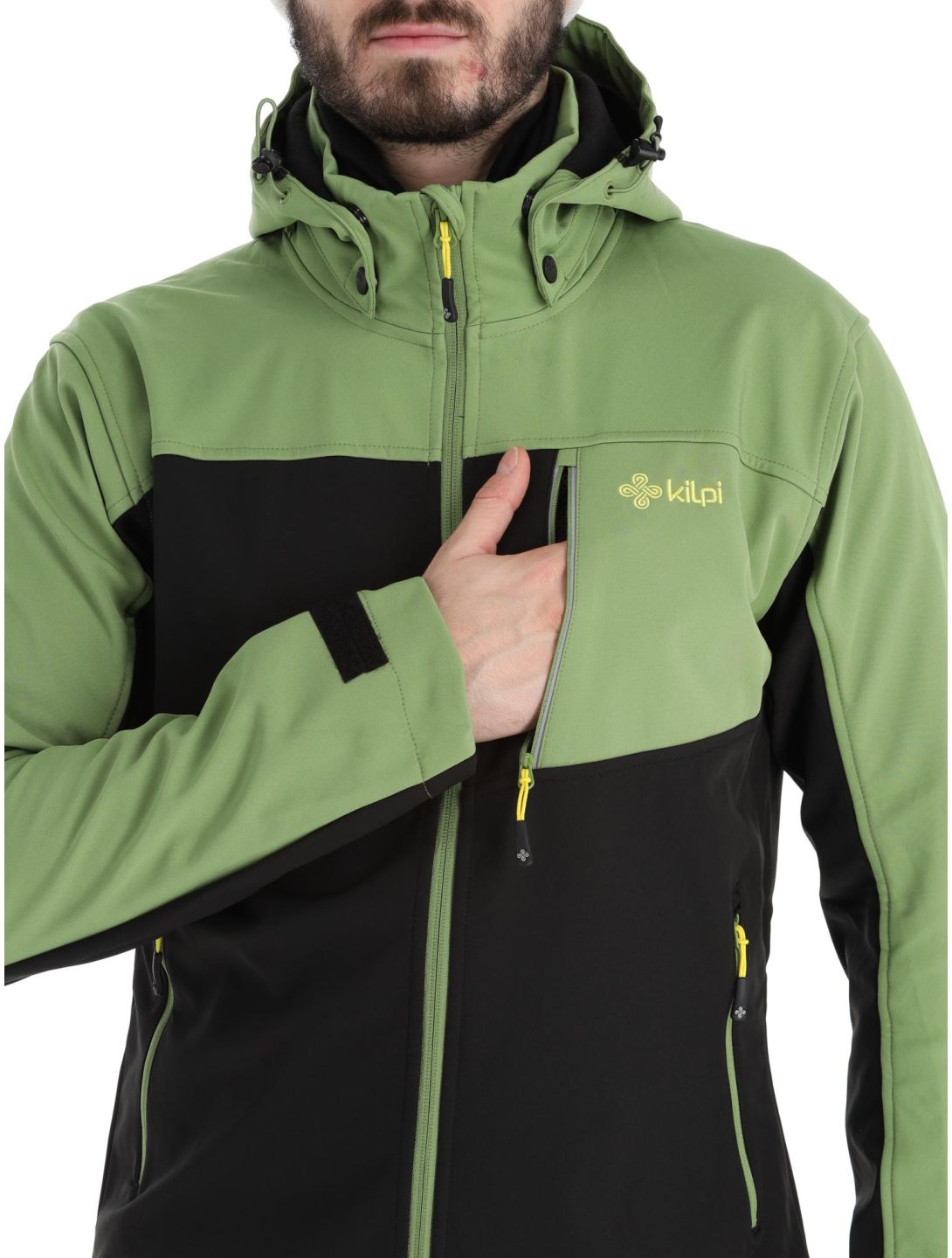 Kilpi, Ravio-m softshell ski-jas grote maten heren Green groen, zwart 