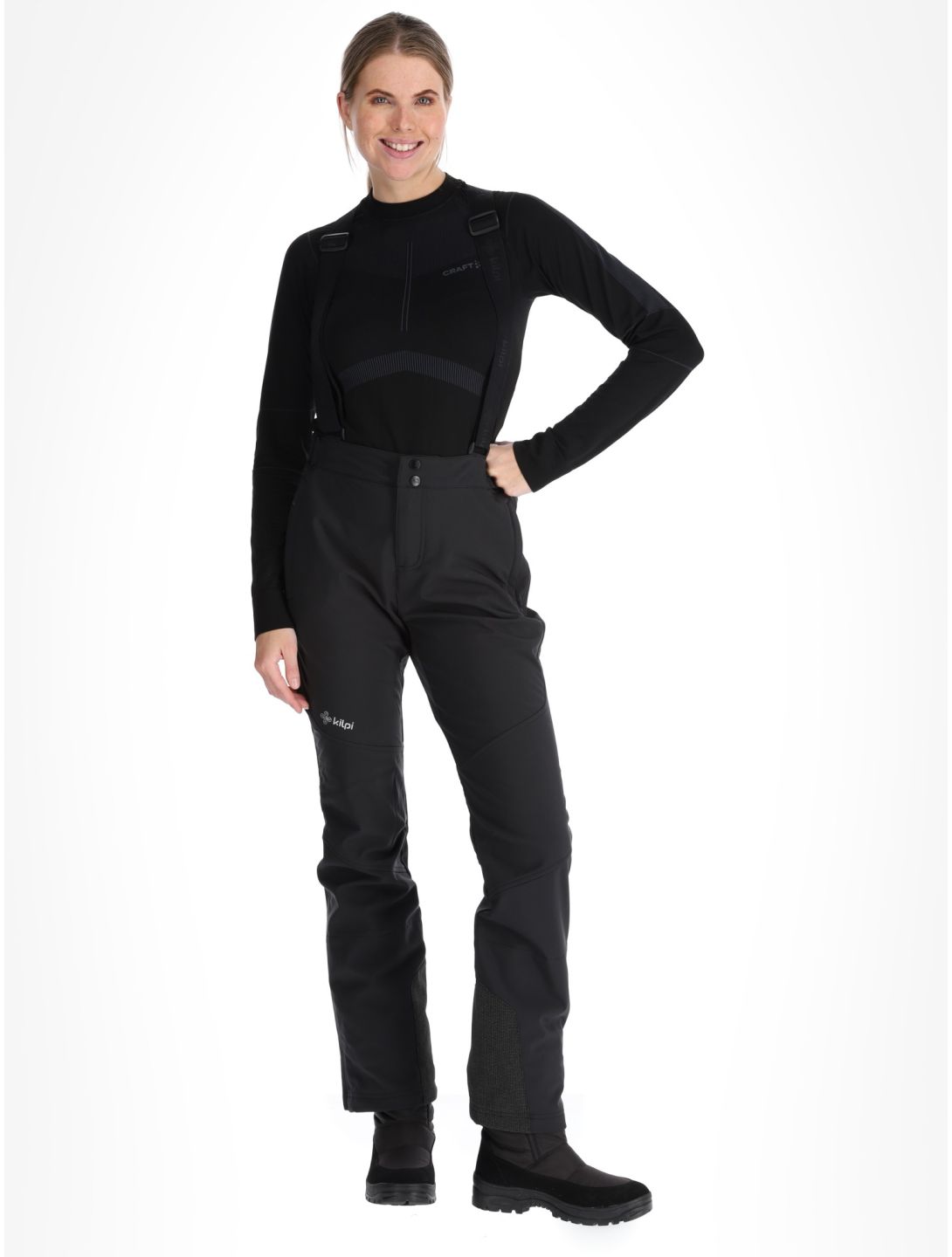 Kilpi, RHEA BC Skibroek Softshell dames Black Zwart 