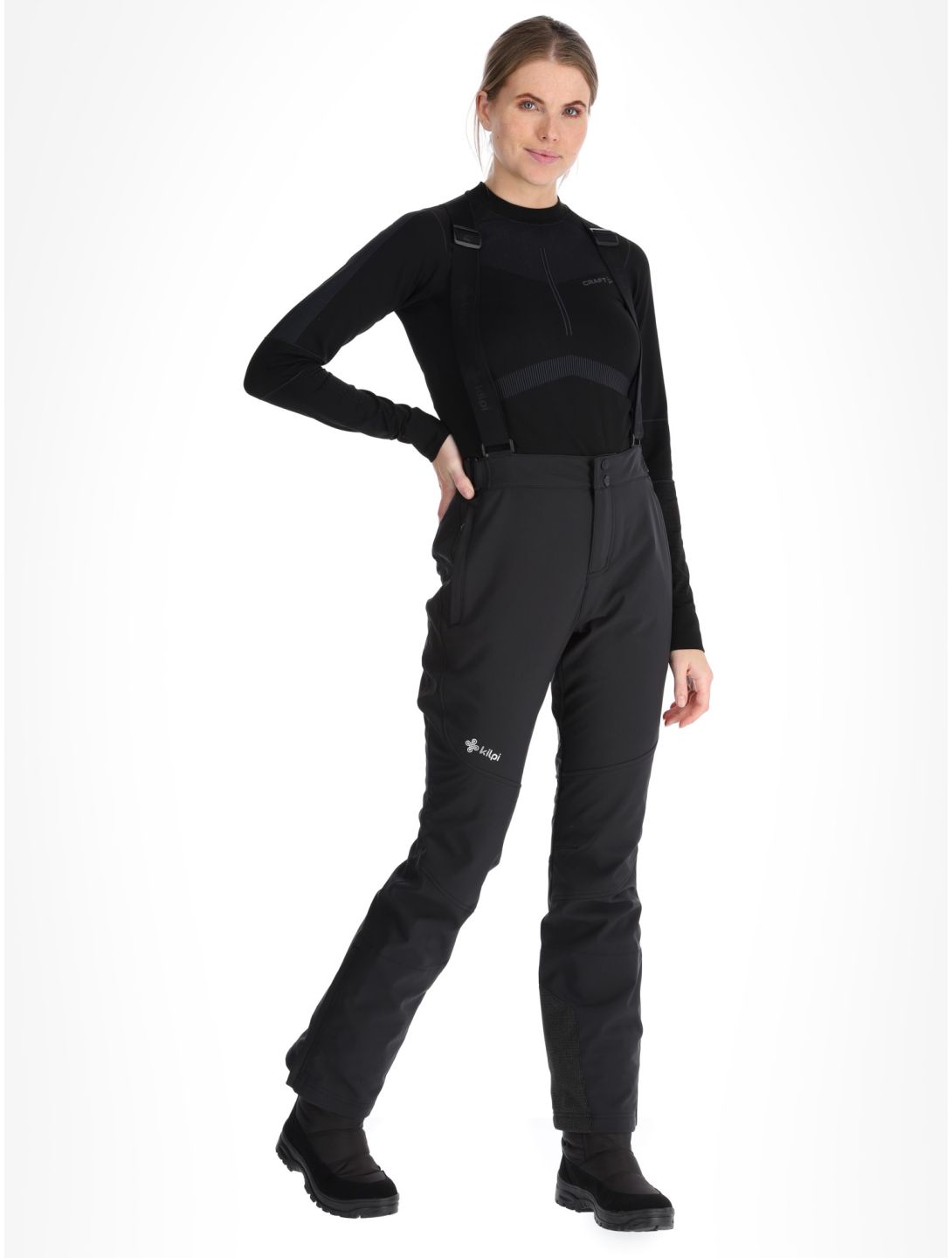 Kilpi, RHEA BC Skibroek Softshell dames Black Zwart 