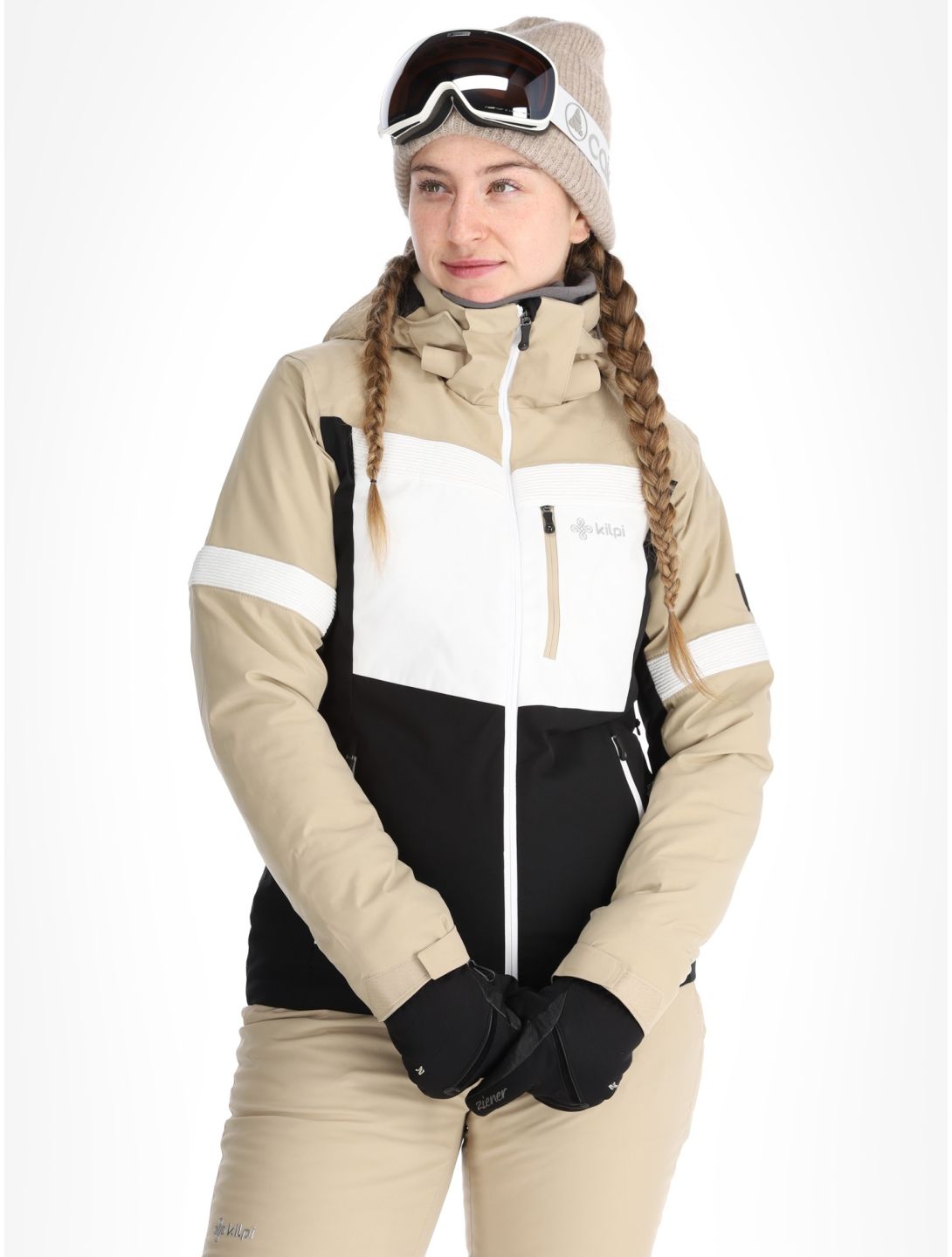 Kilpi, Valera ski-jas dames Beige beige, wit, zwart 