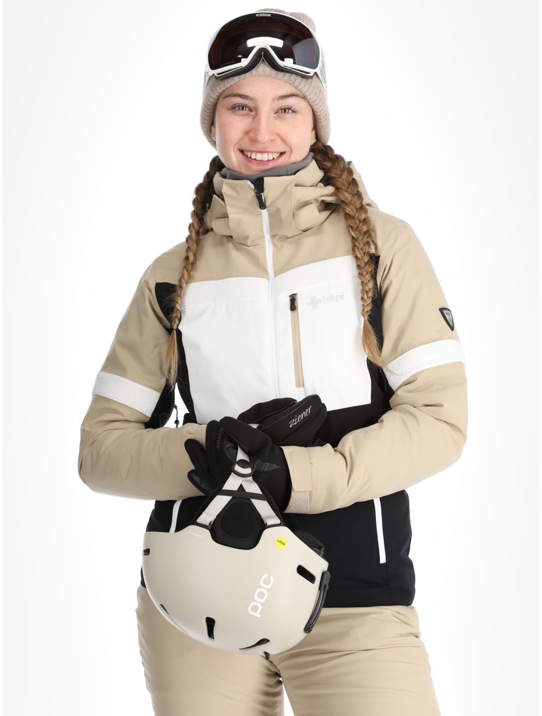 Kilpi, Valera ski-jas dames Beige beige, wit, zwart 