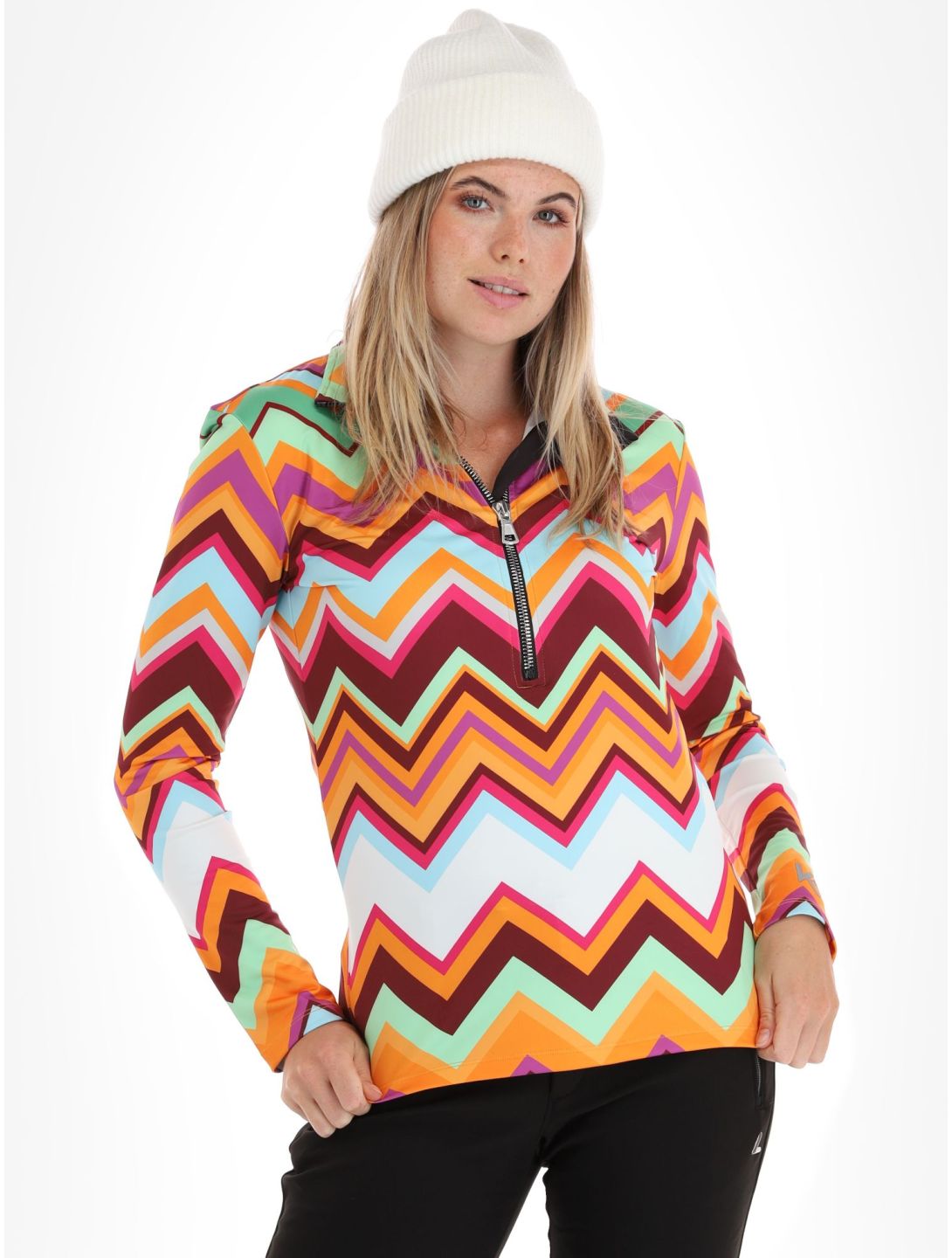 Kou Sportswear, Chevron skipully dames Colourful groen, multicolor, oranje 