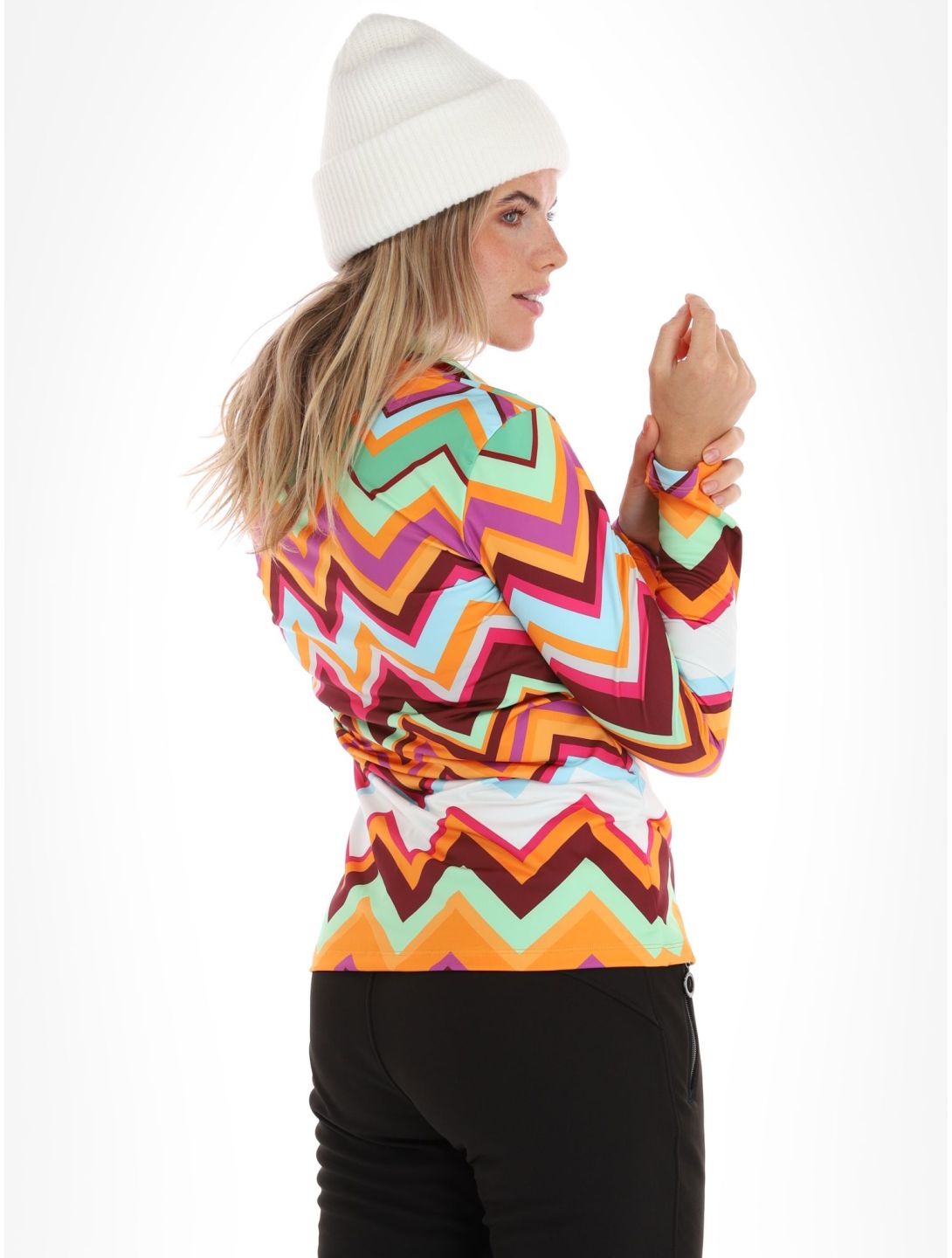 Kou Sportswear, Chevron skipully dames Colourful groen, multicolor, oranje 