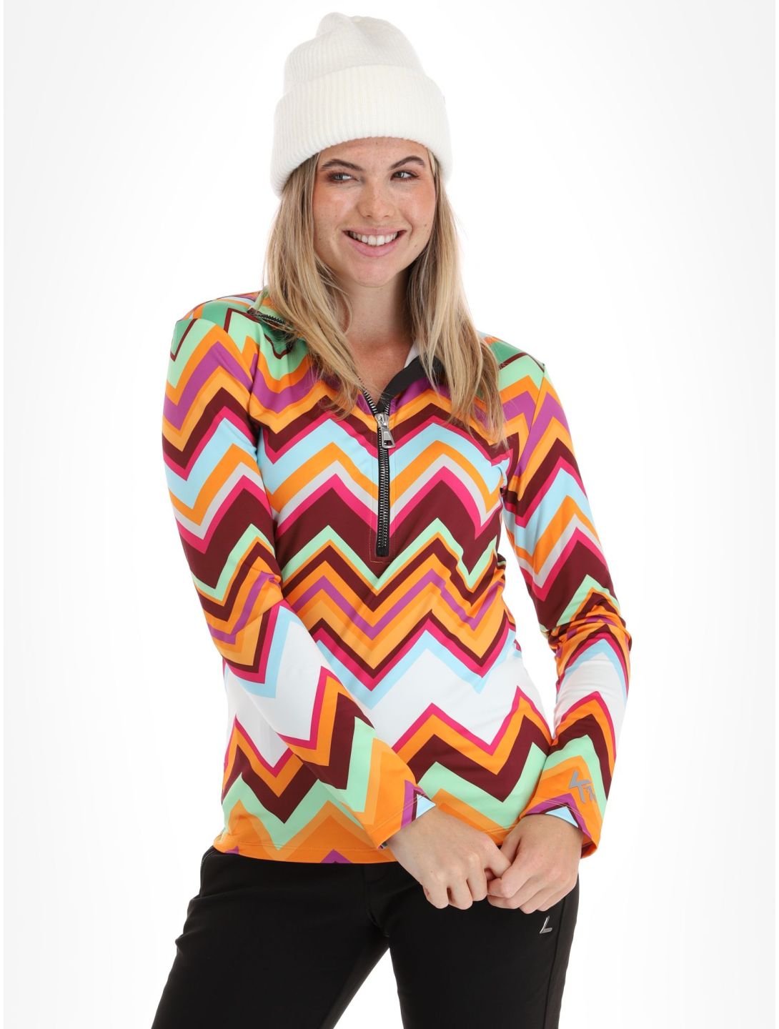 Kou Sportswear, Chevron skipully dames Colourful groen, multicolor, oranje 