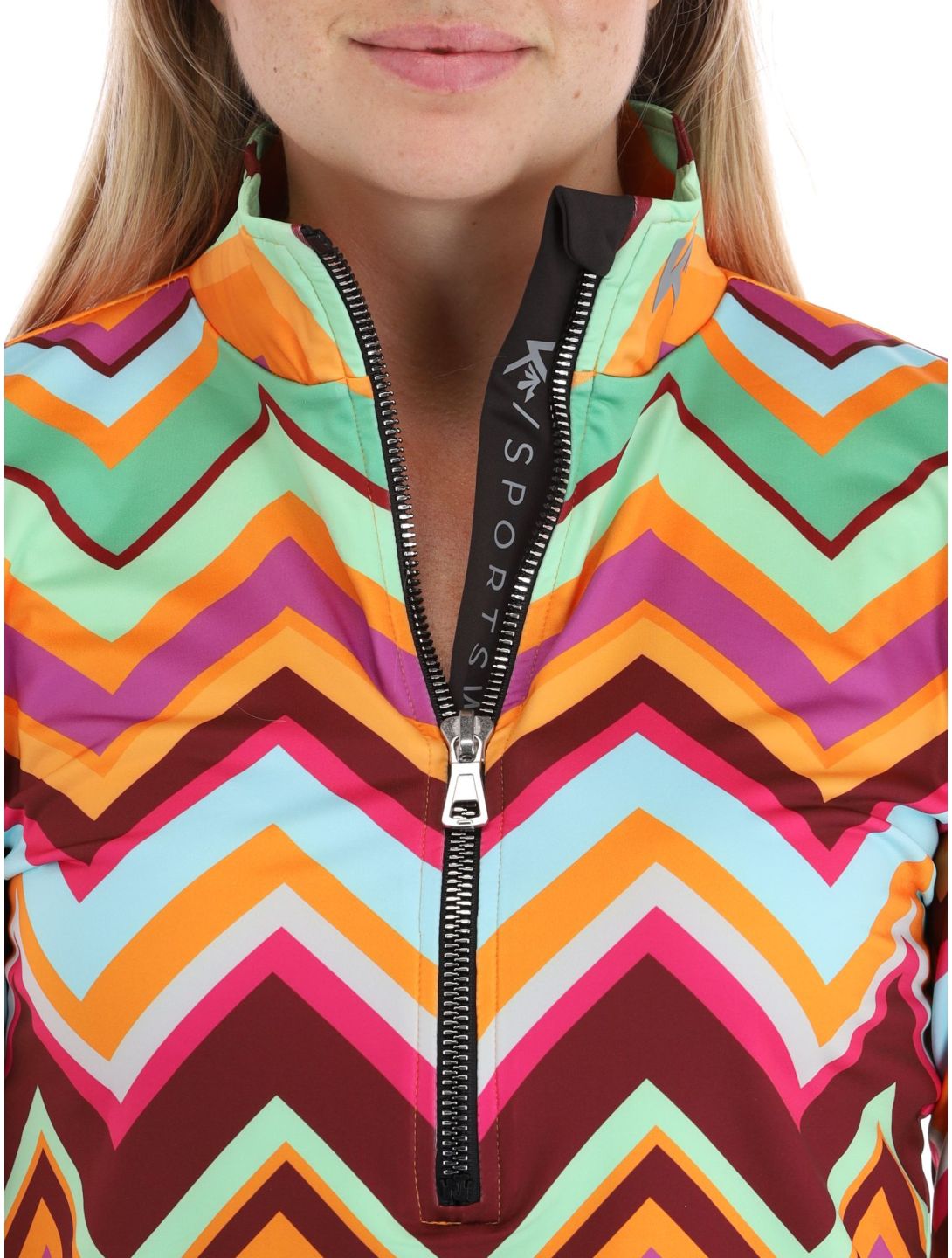 Kou Sportswear, Chevron skipully dames Colourful groen, multicolor, oranje 