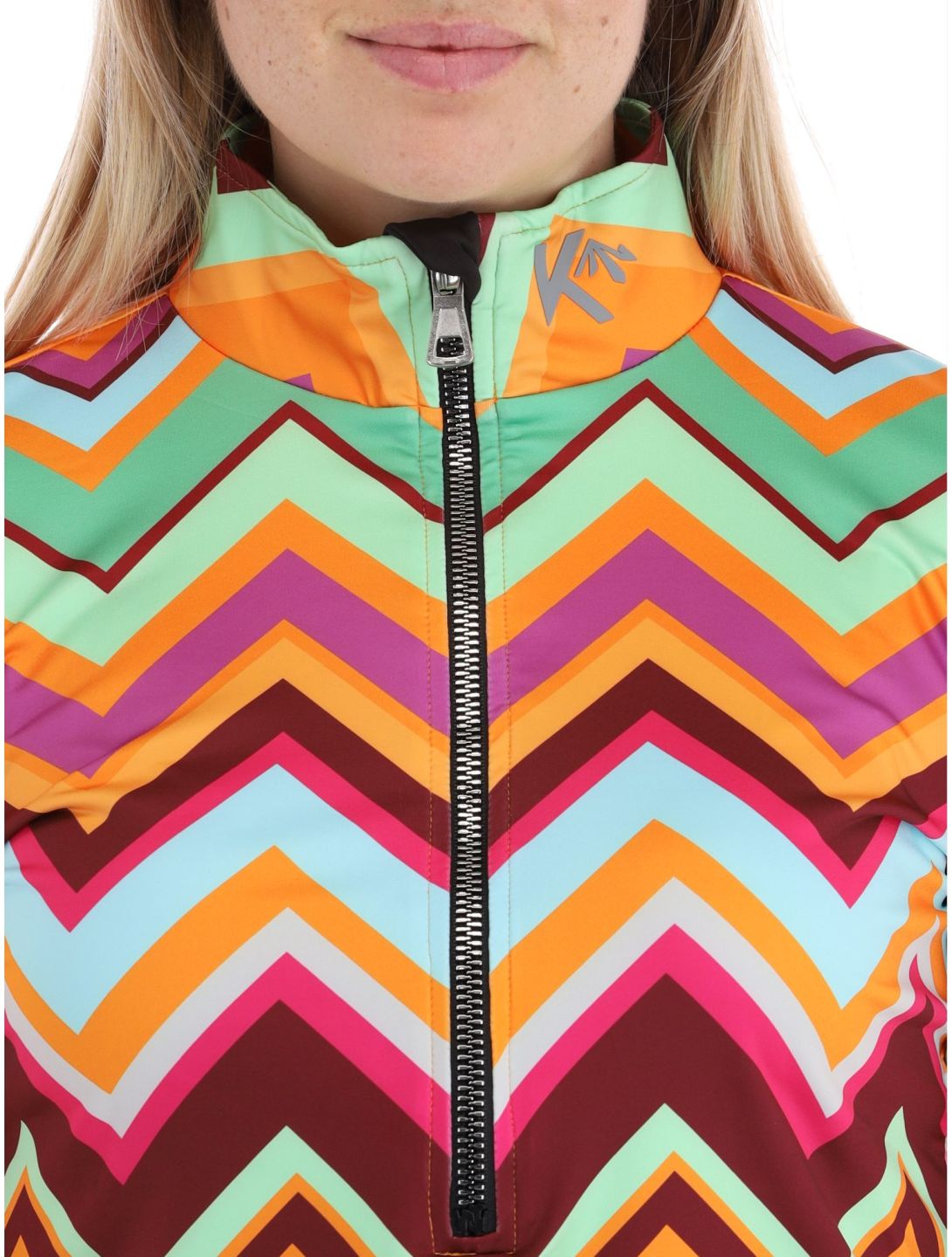 Kou Sportswear, Chevron skipully dames Colourful groen, multicolor, oranje 