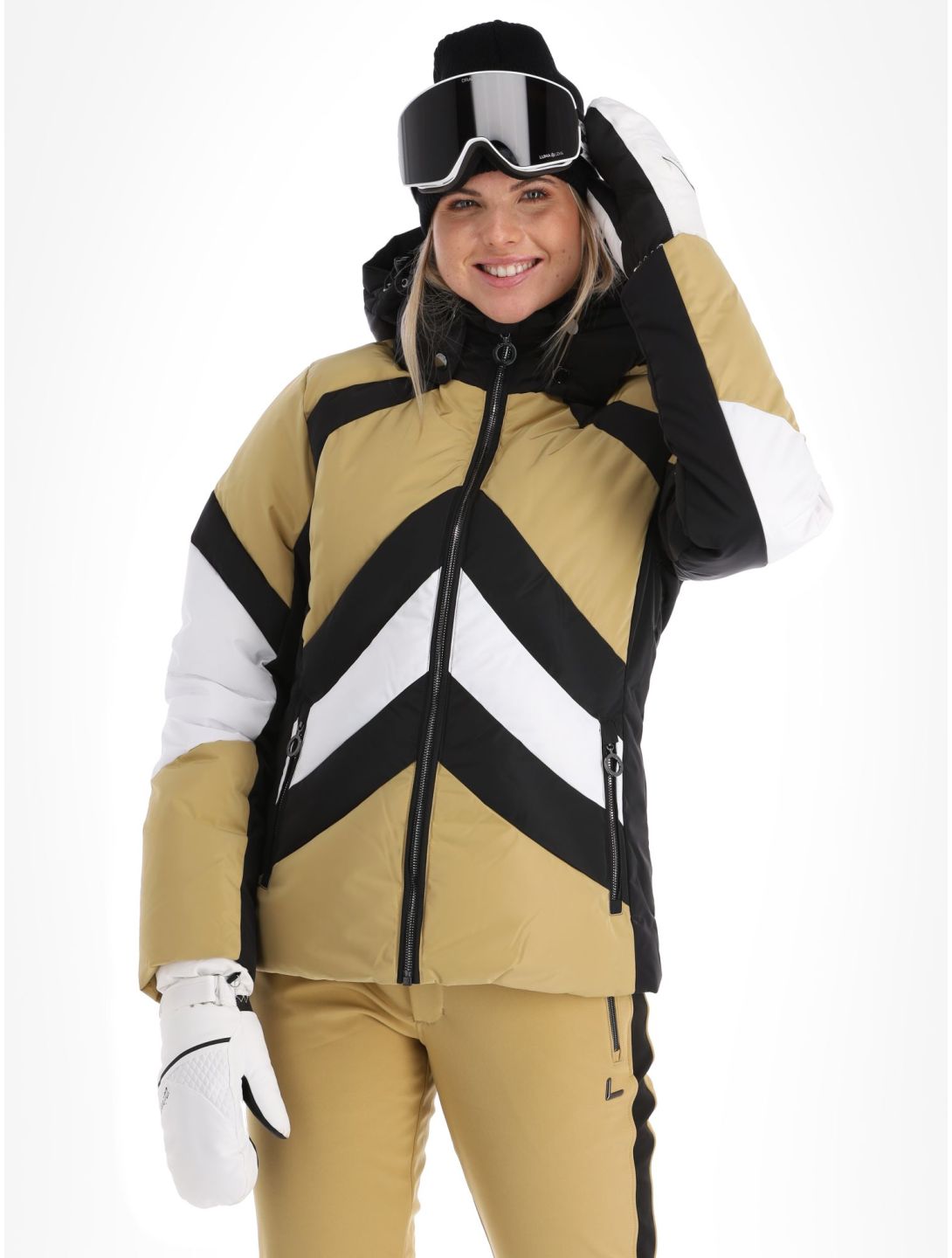 Luhta, Saivaara ski-jas dames Cafe Au Lait beige, wit, zwart 