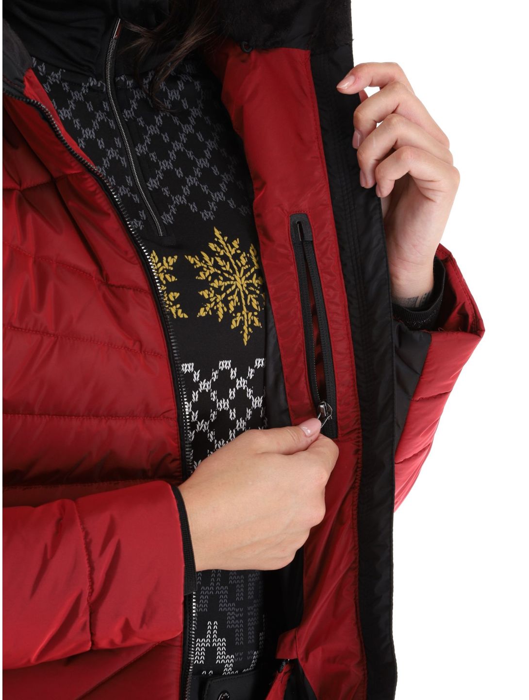 Luhta, Skalluvaara ski-jas dames Cranberry rood, zwart 