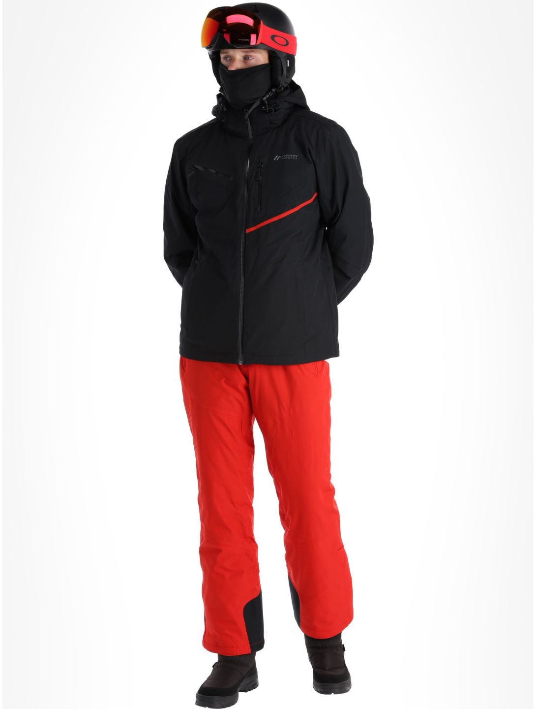 Maier Sports, Isidro ski-jas heren Black / Salsa rood, zwart 