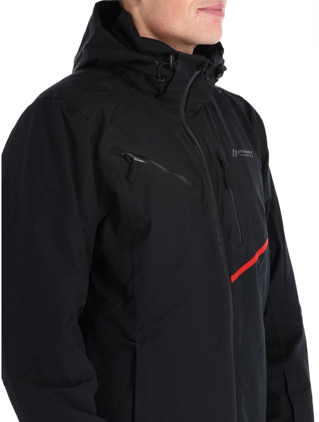 Maier Sports, Isidro ski-jas heren Black / Salsa rood, zwart 