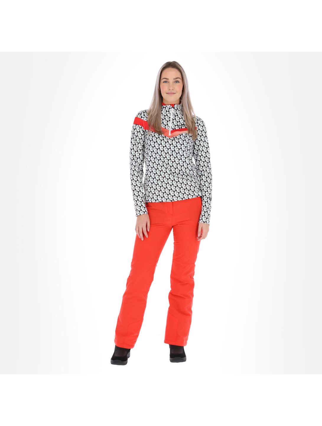 Maier Sports, Nuna skipully dames print Rood/Zwart