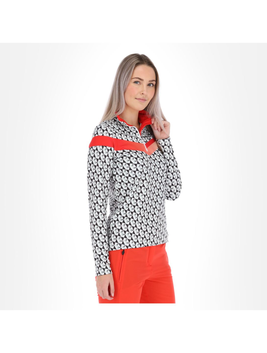 Maier Sports, Nuna skipully dames print Rood/Zwart