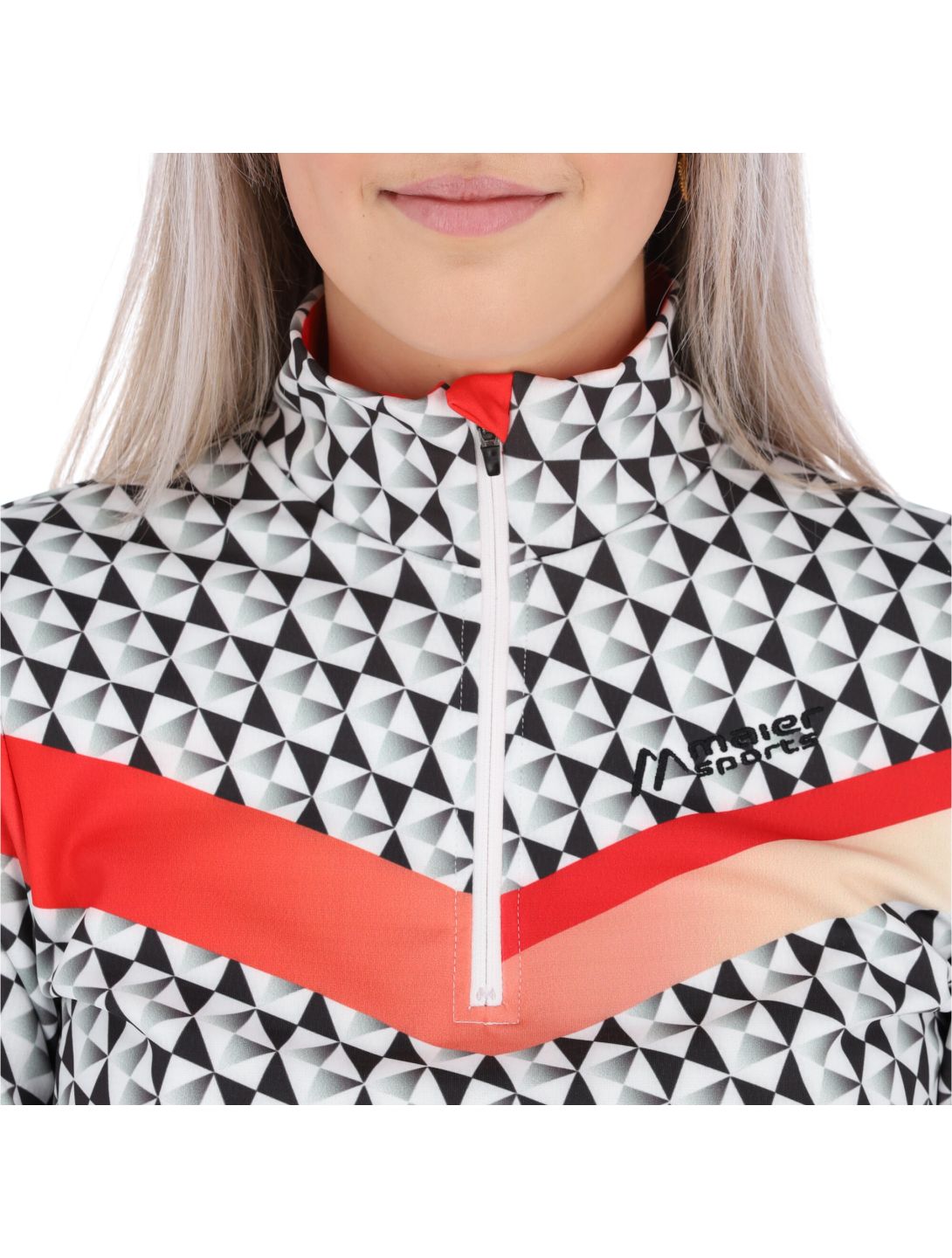 Maier Sports, Nuna skipully dames print Rood/Zwart