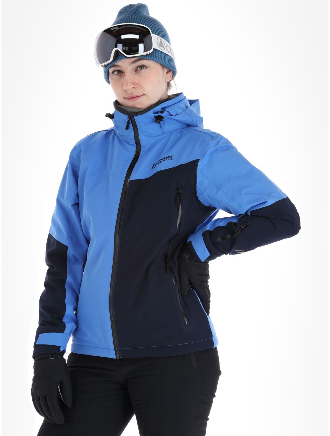 Maier Sports, Nuria ski-jas dames Blue / Dark Grey Melange blauw, grijs 