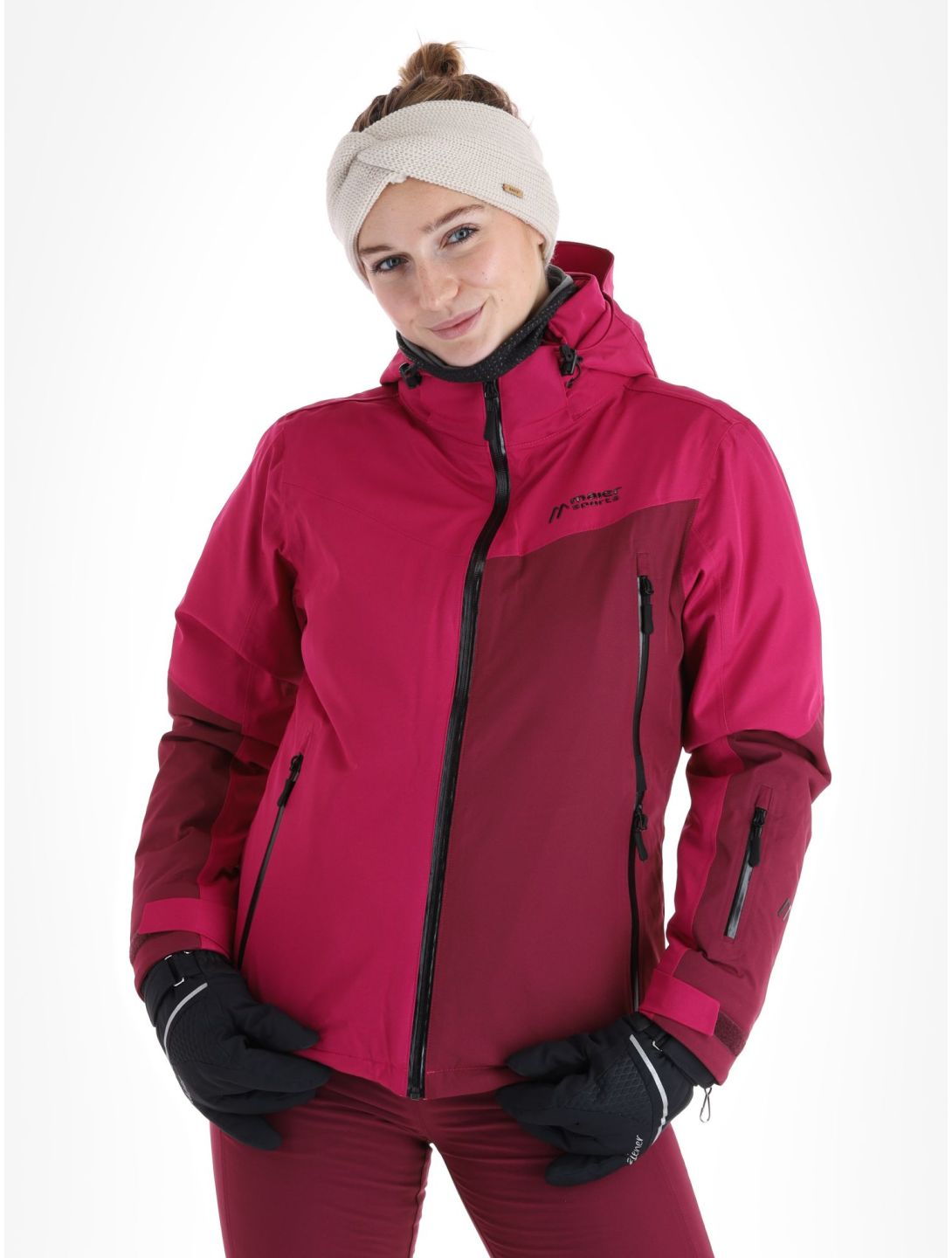 Maier Sports, Nuria ski-jas dames Magenta / Cherry Wine bordeaux, paars 