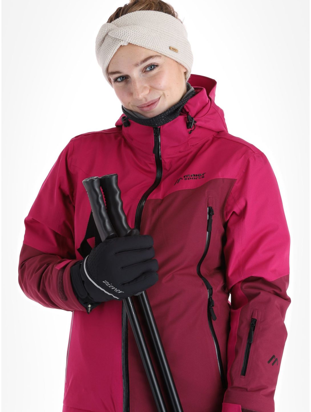 Maier Sports, Nuria ski-jas dames Magenta / Cherry Wine bordeaux, paars 