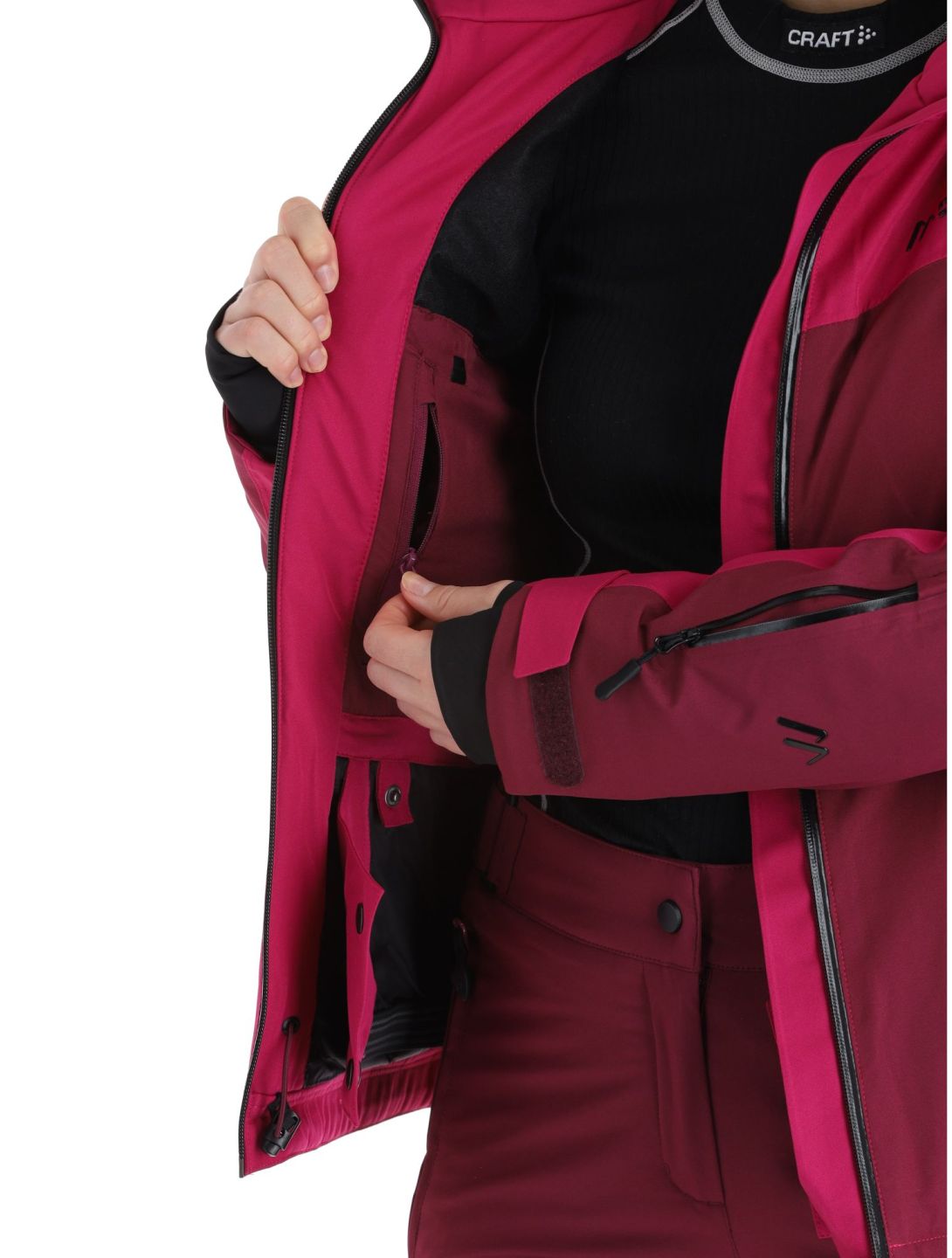 Maier Sports, Nuria ski-jas dames Magenta / Cherry Wine bordeaux, paars 